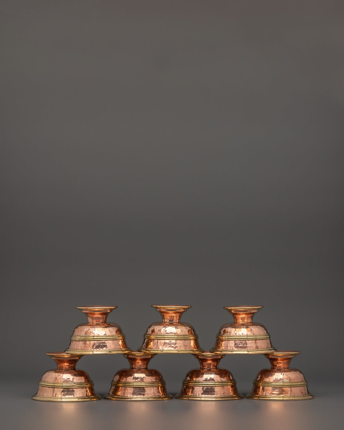 Sacred Offering Water Bowl Set | Copper Puja Vessels for Meditation & Altar Rituals