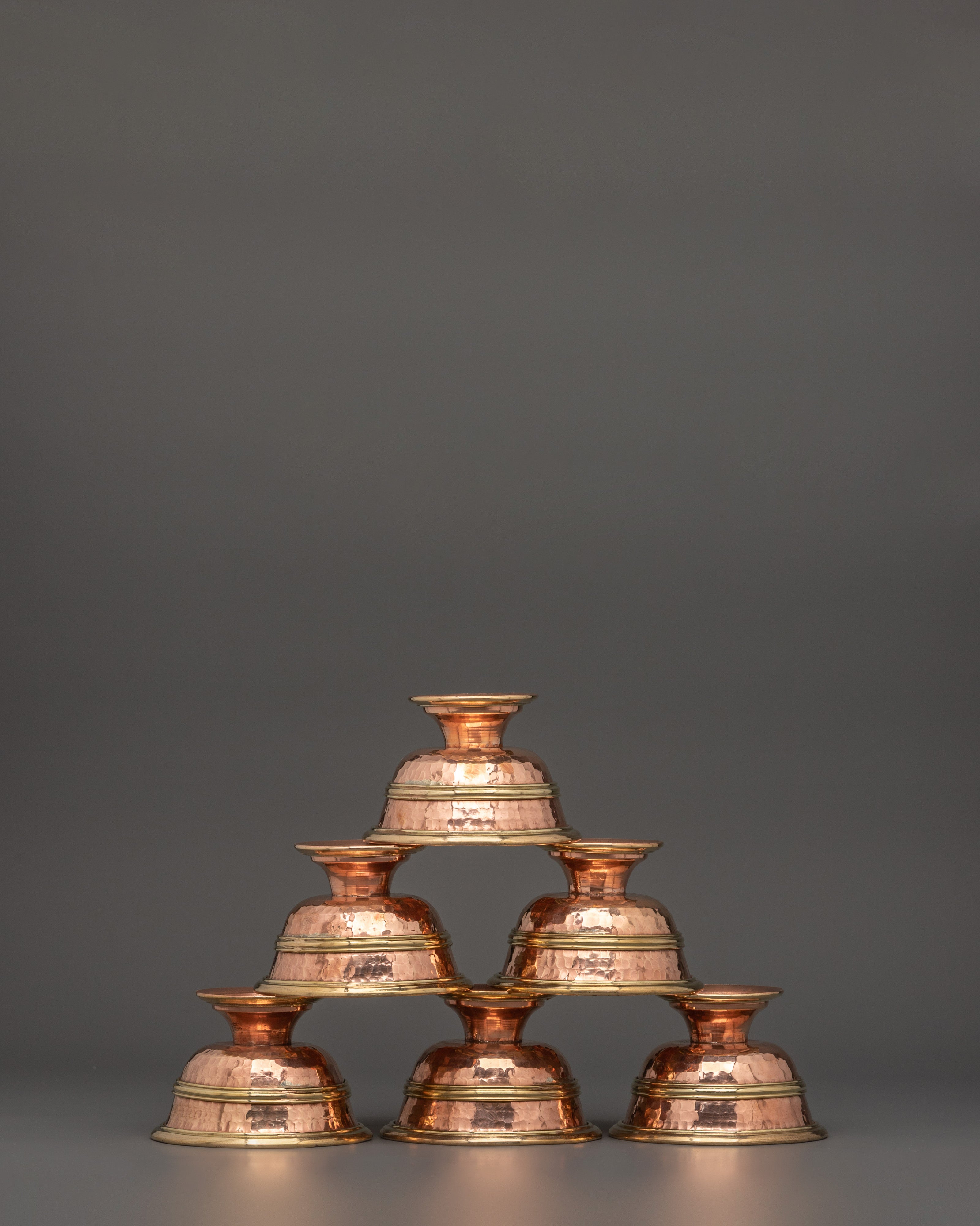 Sacred Offering Water Bowl Set | Copper Puja Vessels for Meditation & Altar Rituals