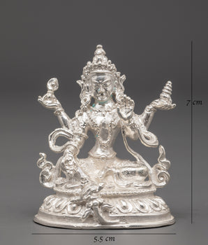 Handcrafted 98% Silver Lakshmi Idol | Spiritual Hindu Altar Statue
