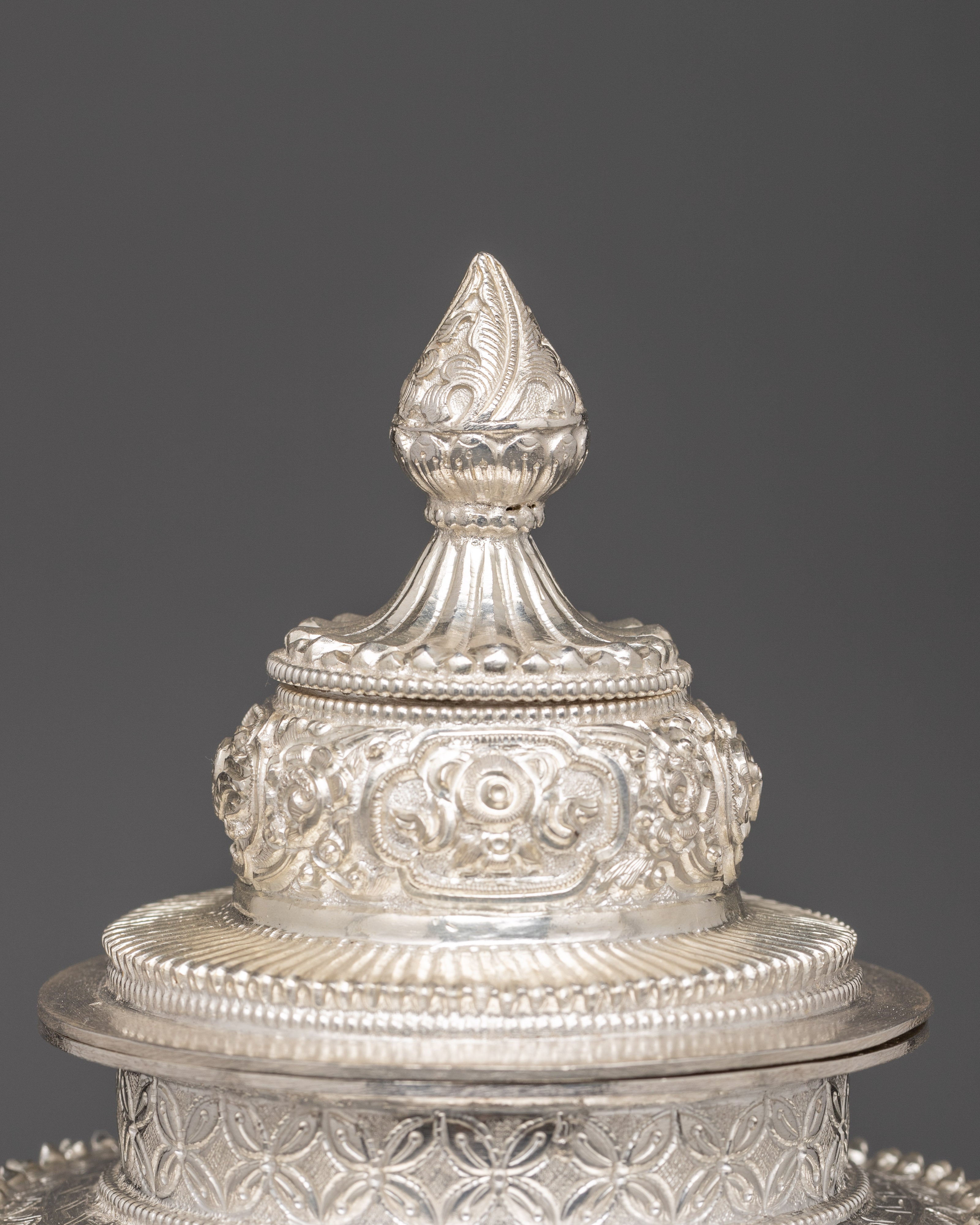 98% Silver Rice Pot for Ritual Offering | Handcrafted Sacred Buddhist Altar Vessel