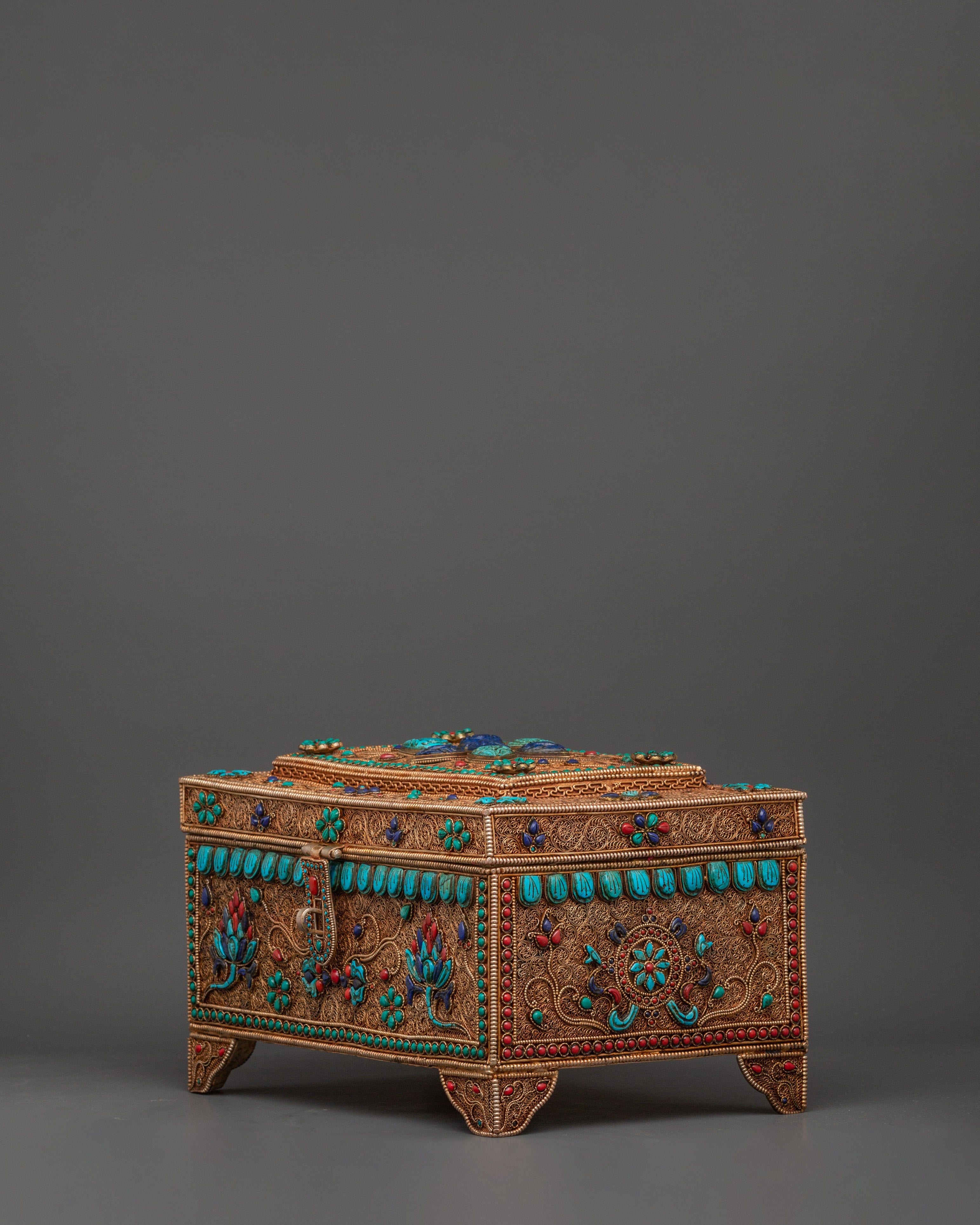 Handcrafted Sacred Tibetan Treasure Box | Spiritual Jewelry Holder, Boho Decor