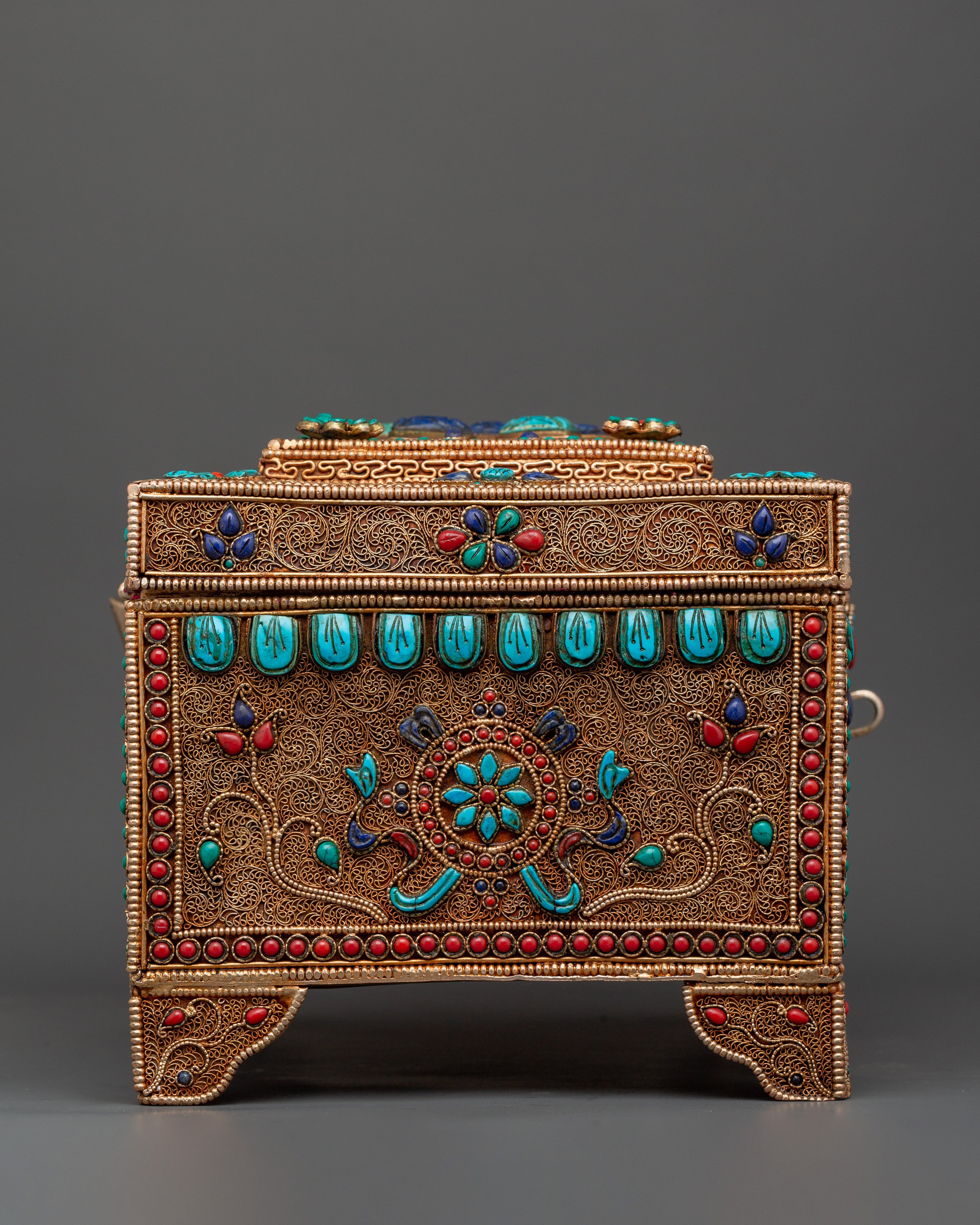 Handcrafted Sacred Tibetan Treasure Box | Spiritual Jewelry Holder, Boho Decor