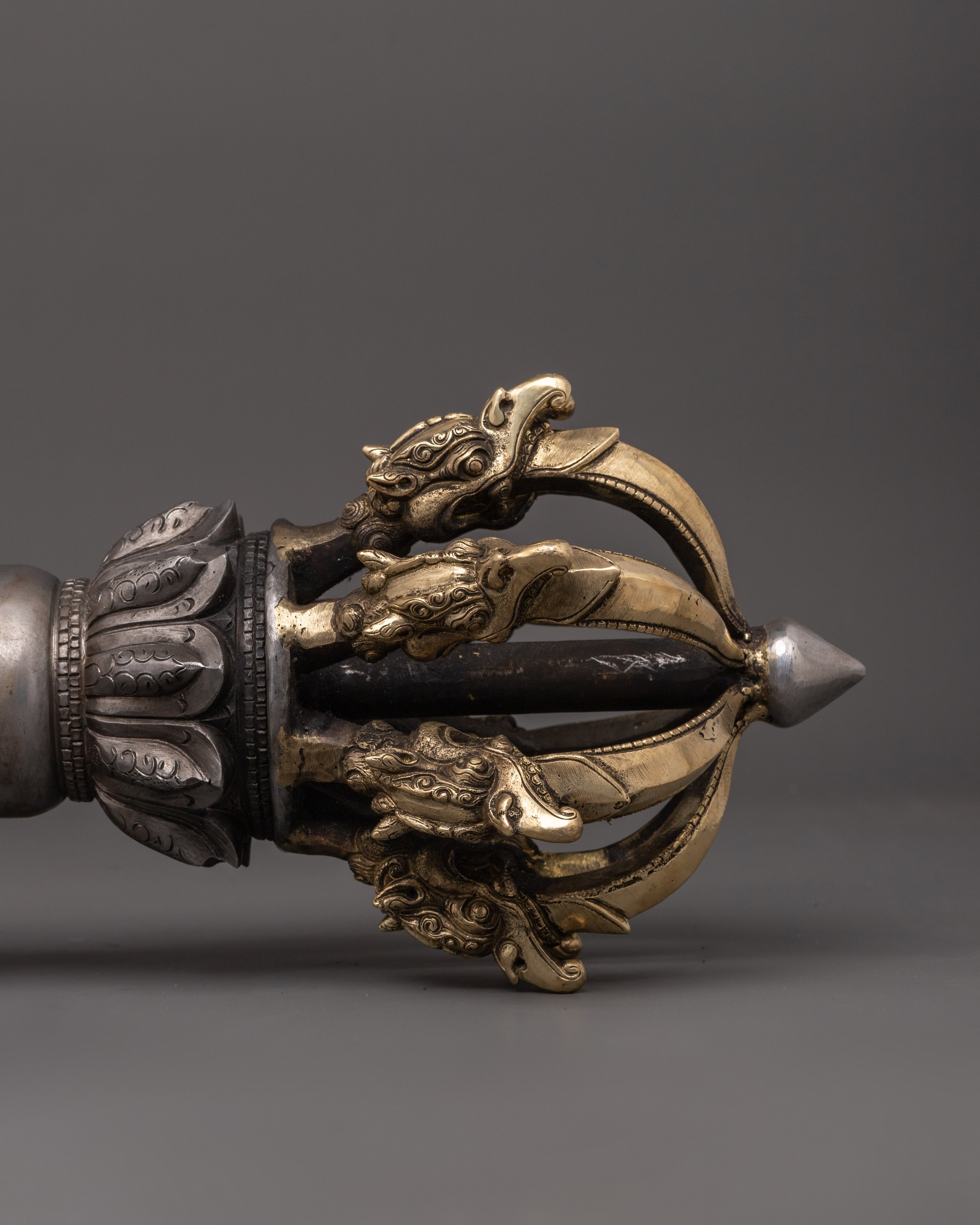 Handcrafted Brass Body Vajra with Iron Core | Tibetan Dorje Ritual Tool