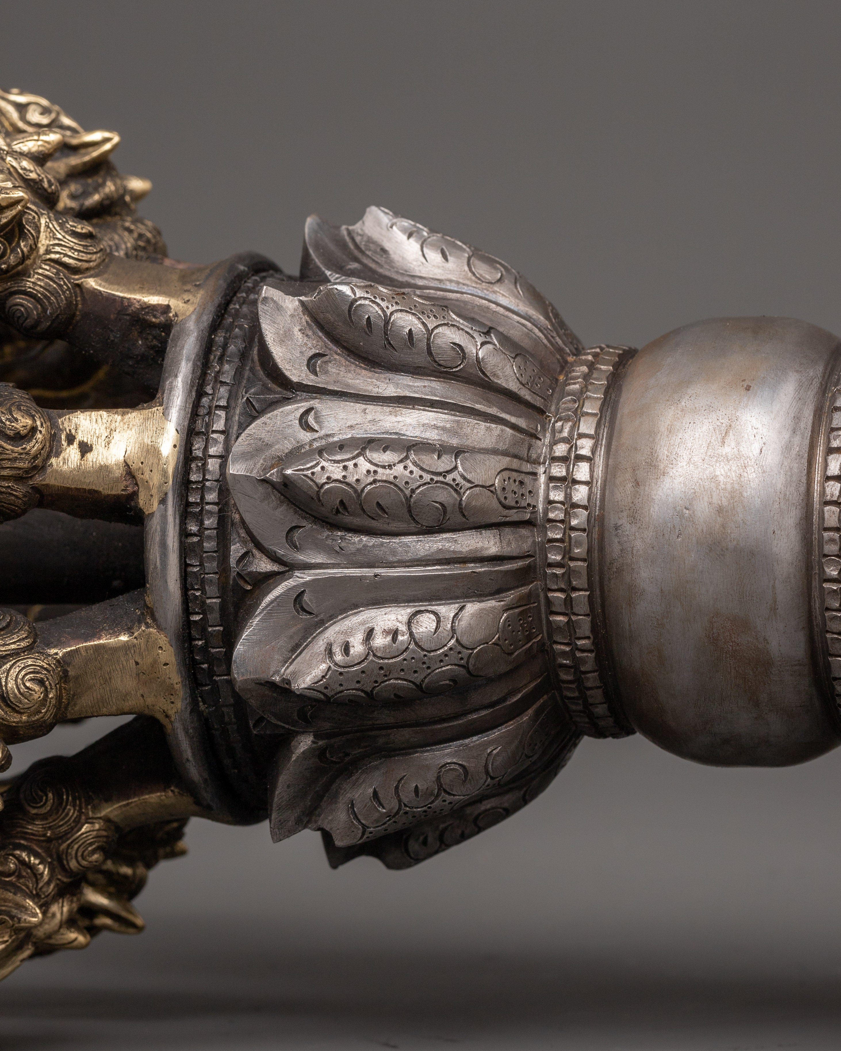 Handcrafted Brass Body Vajra with Iron Core | Tibetan Dorje Ritual Tool
