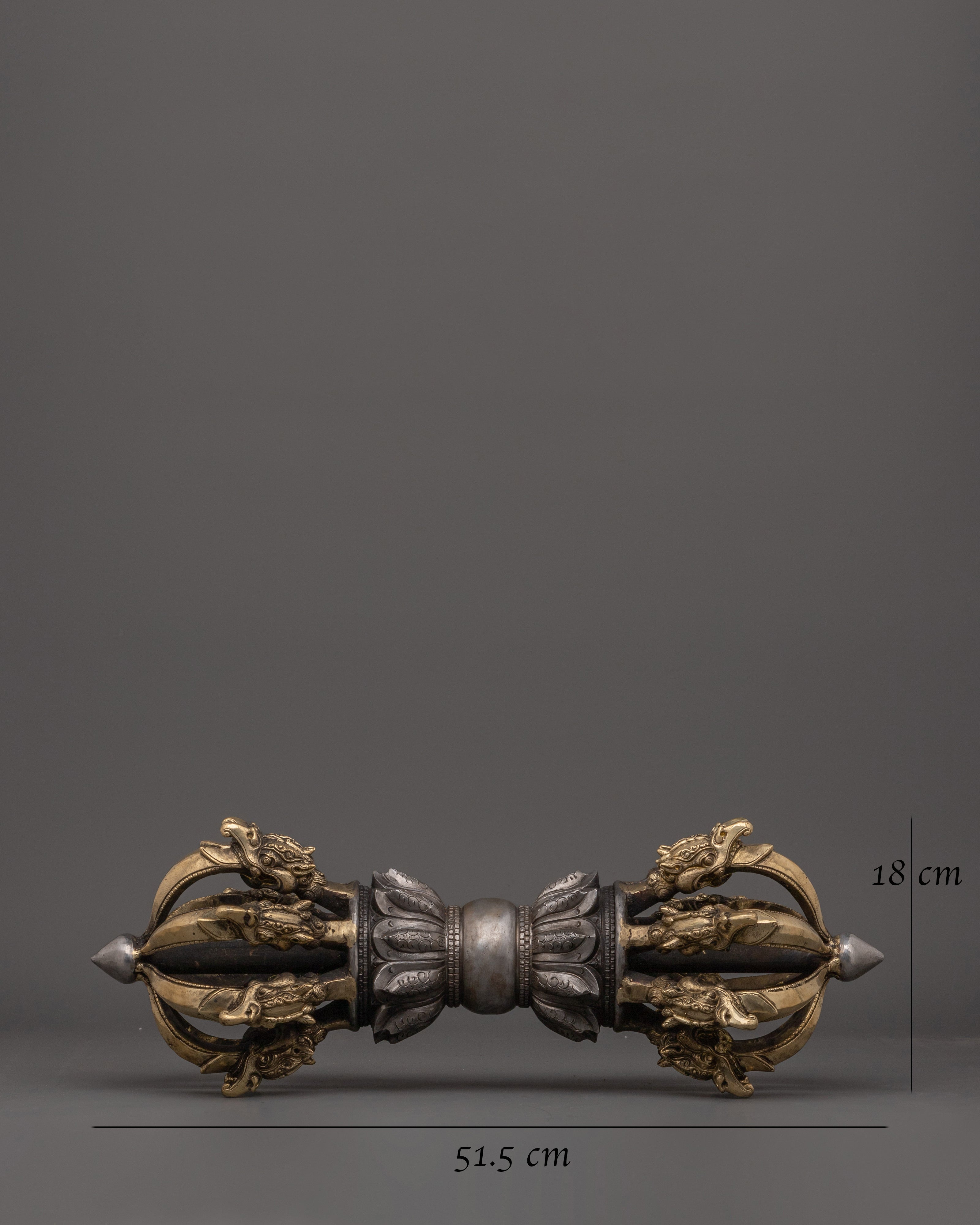 Handcrafted Brass Body Vajra with Iron Core | Tibetan Dorje Ritual Tool