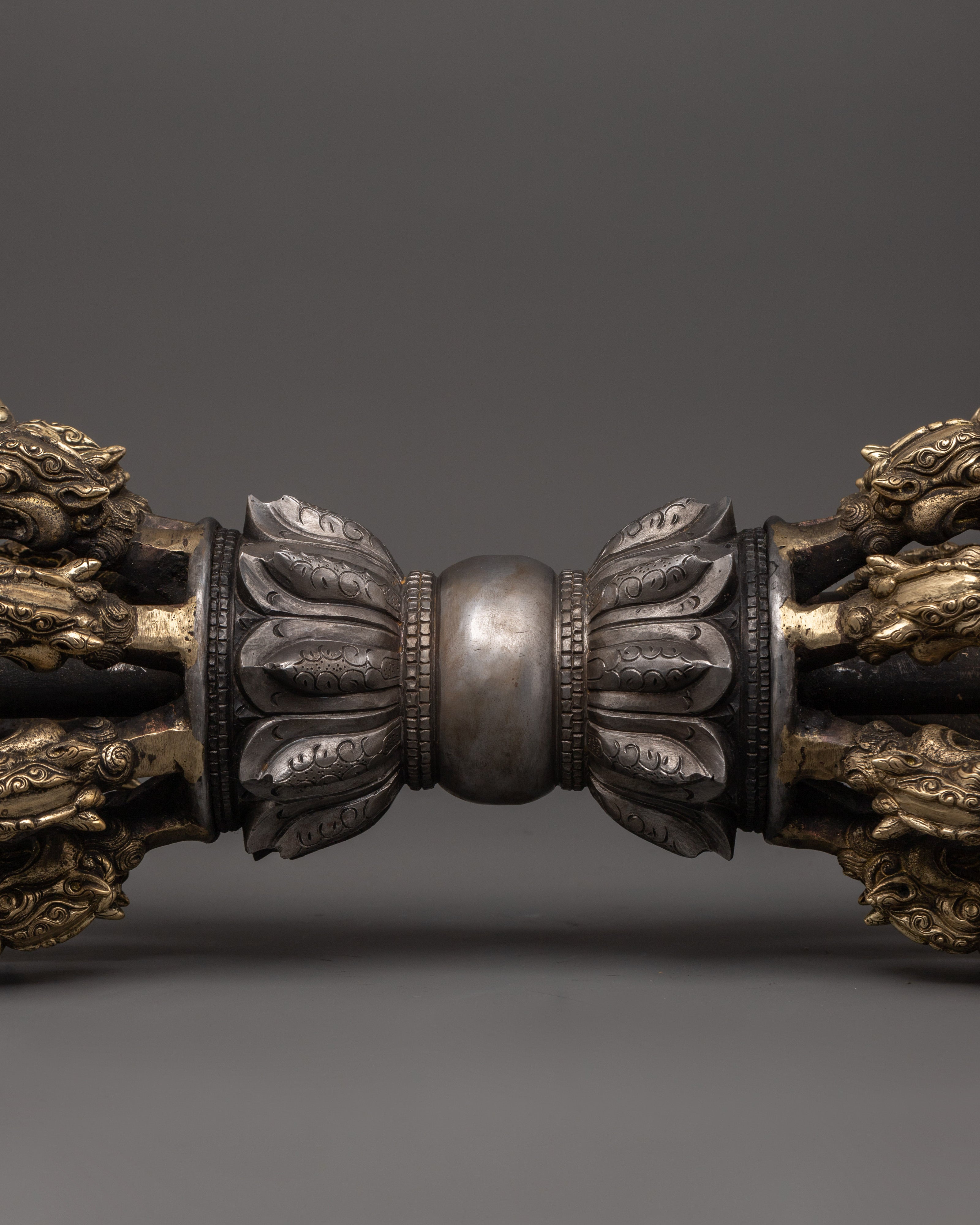 Handcrafted Brass Body Vajra with Iron Core | Tibetan Dorje Ritual Tool
