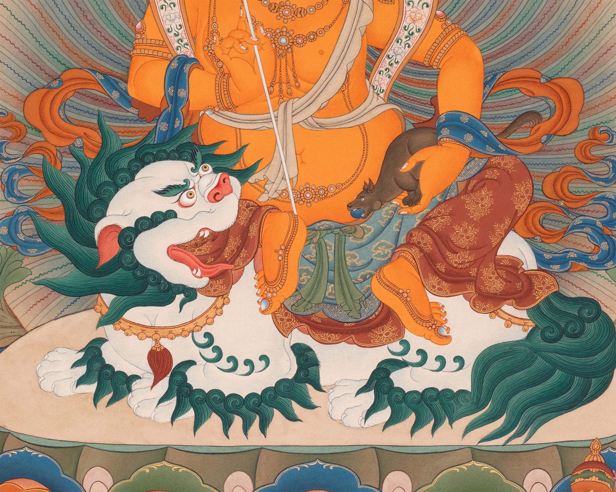 5 Dzambhala | The Buddha of Wealth Thangka Print | High Quality Giclee