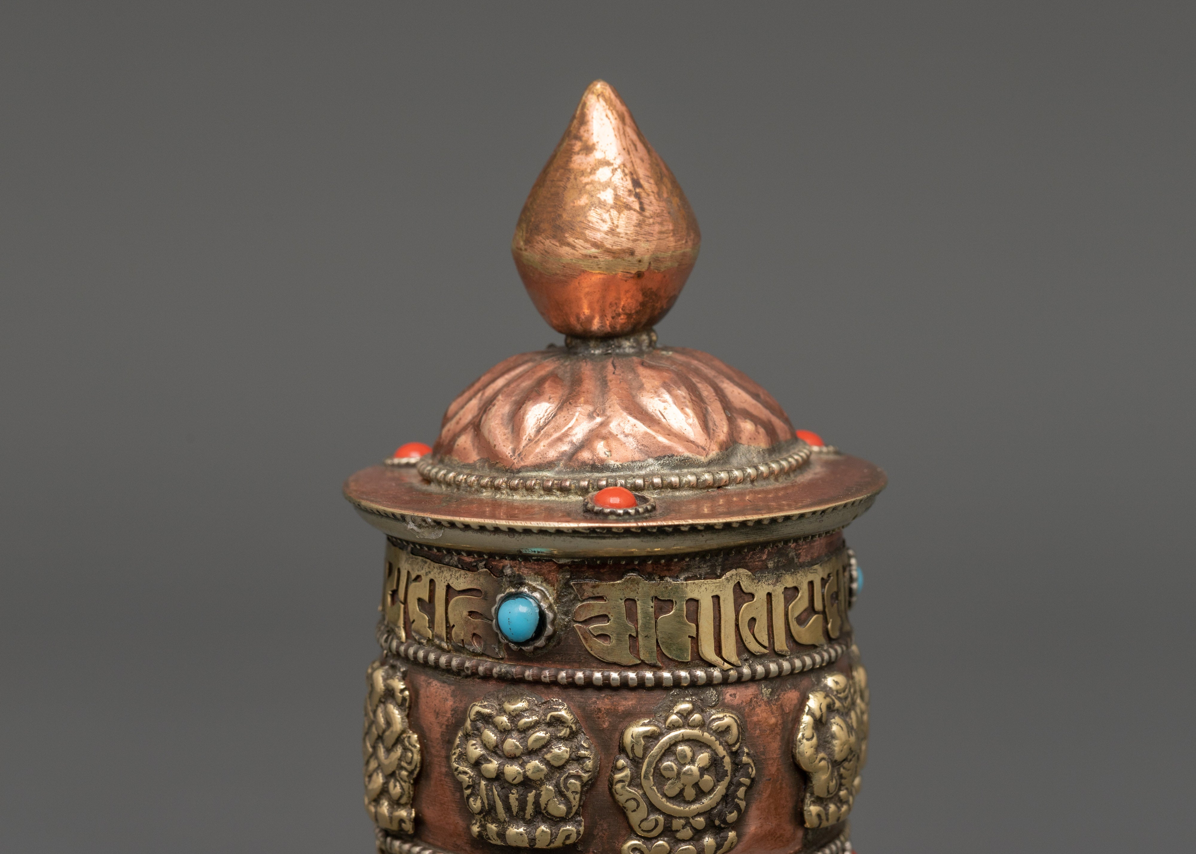 Spinning Mantra Wheel | Handcrafted Tibetan Prayer Wheel with Copper Body