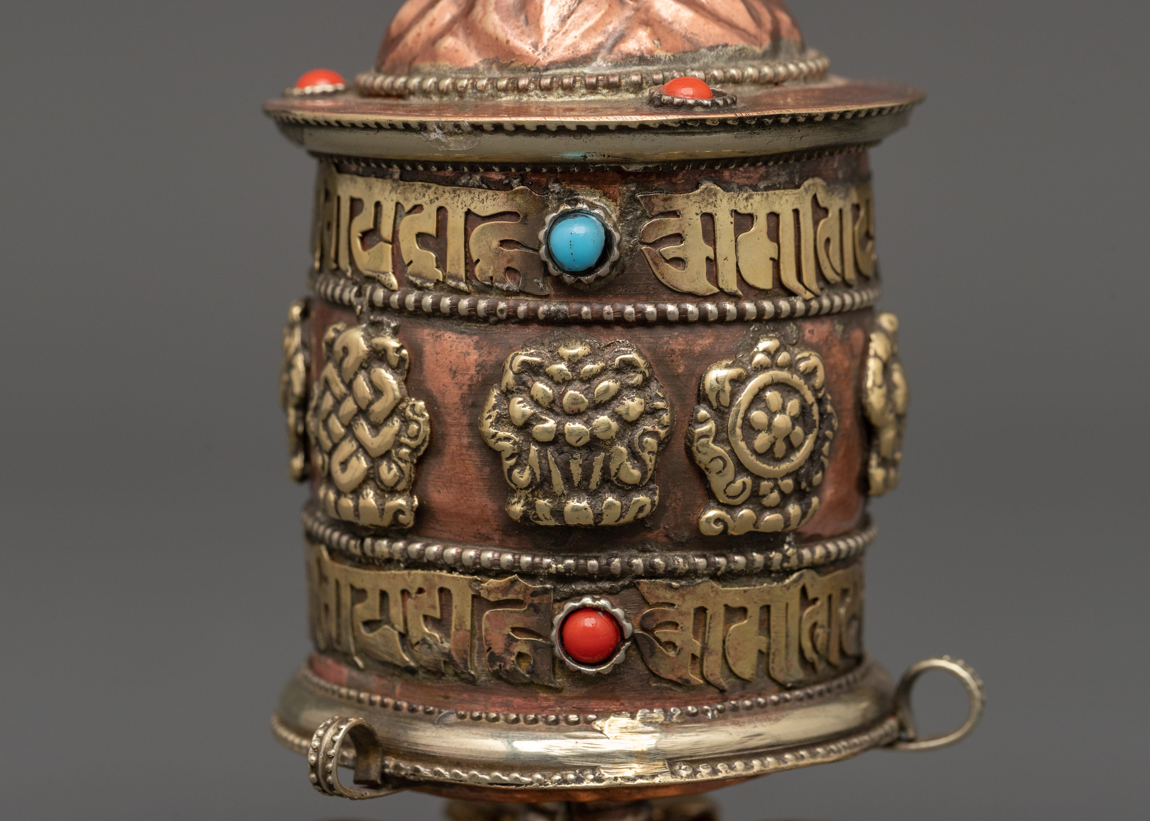Spinning Mantra Wheel | Handcrafted Tibetan Prayer Wheel with Copper Body