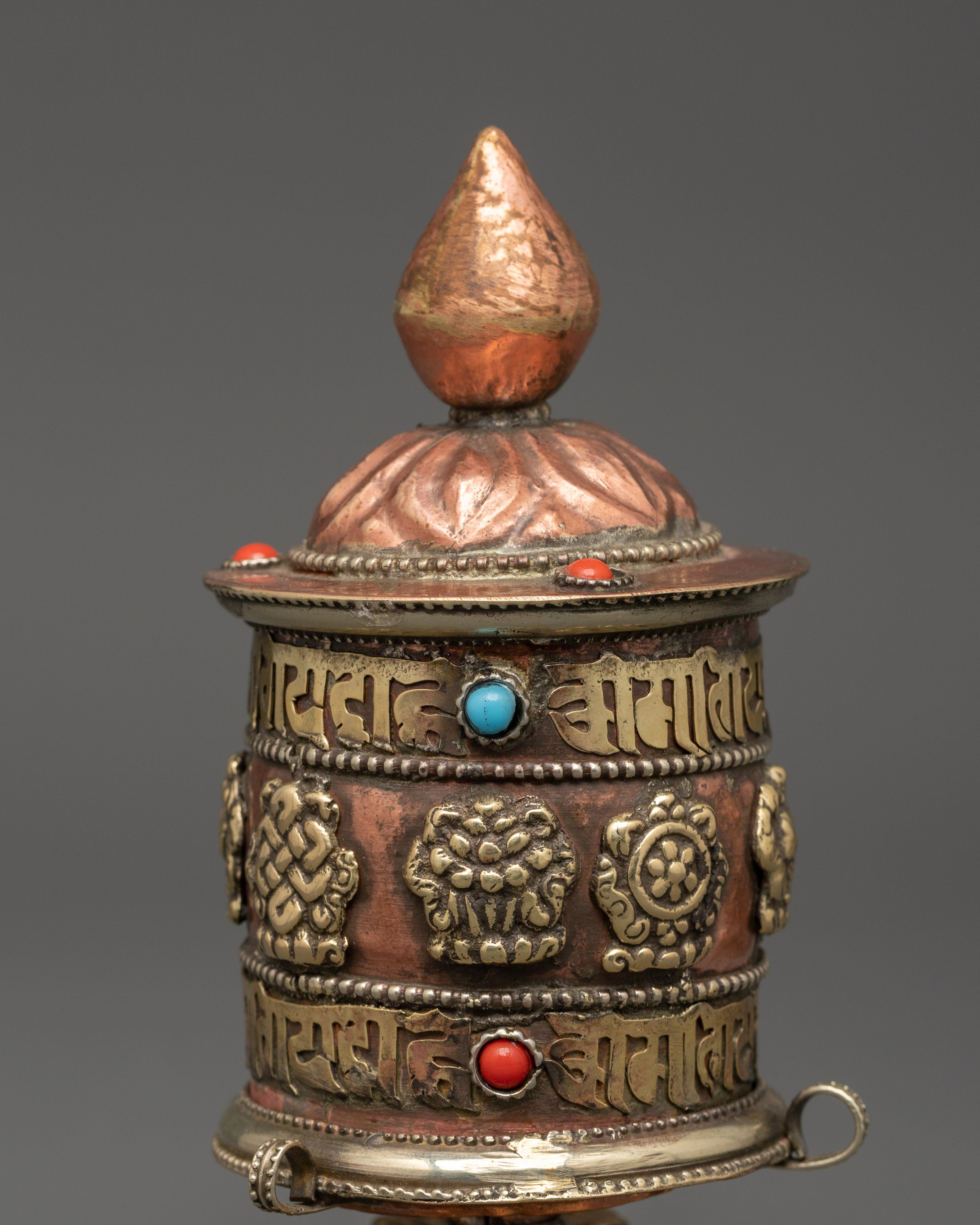 Spinning Mantra Wheel | Handcrafted Tibetan Prayer Wheel with Copper Body