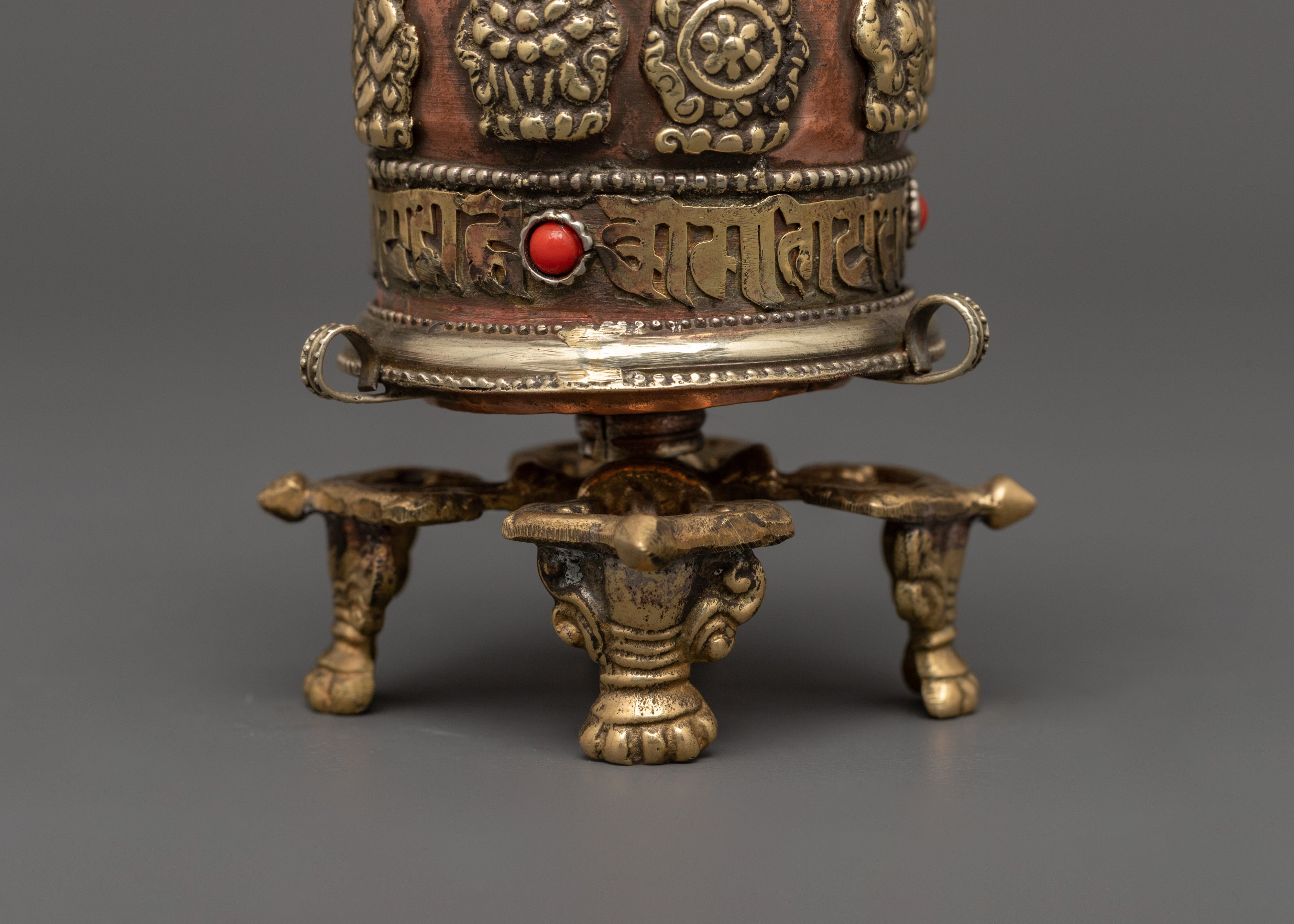 Spinning Mantra Wheel | Handcrafted Tibetan Prayer Wheel with Copper Body