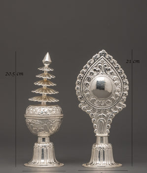 Pure Silver Jwala-Nhyaka & Sinamu Set | Traditional Newari Holy Puja Set
