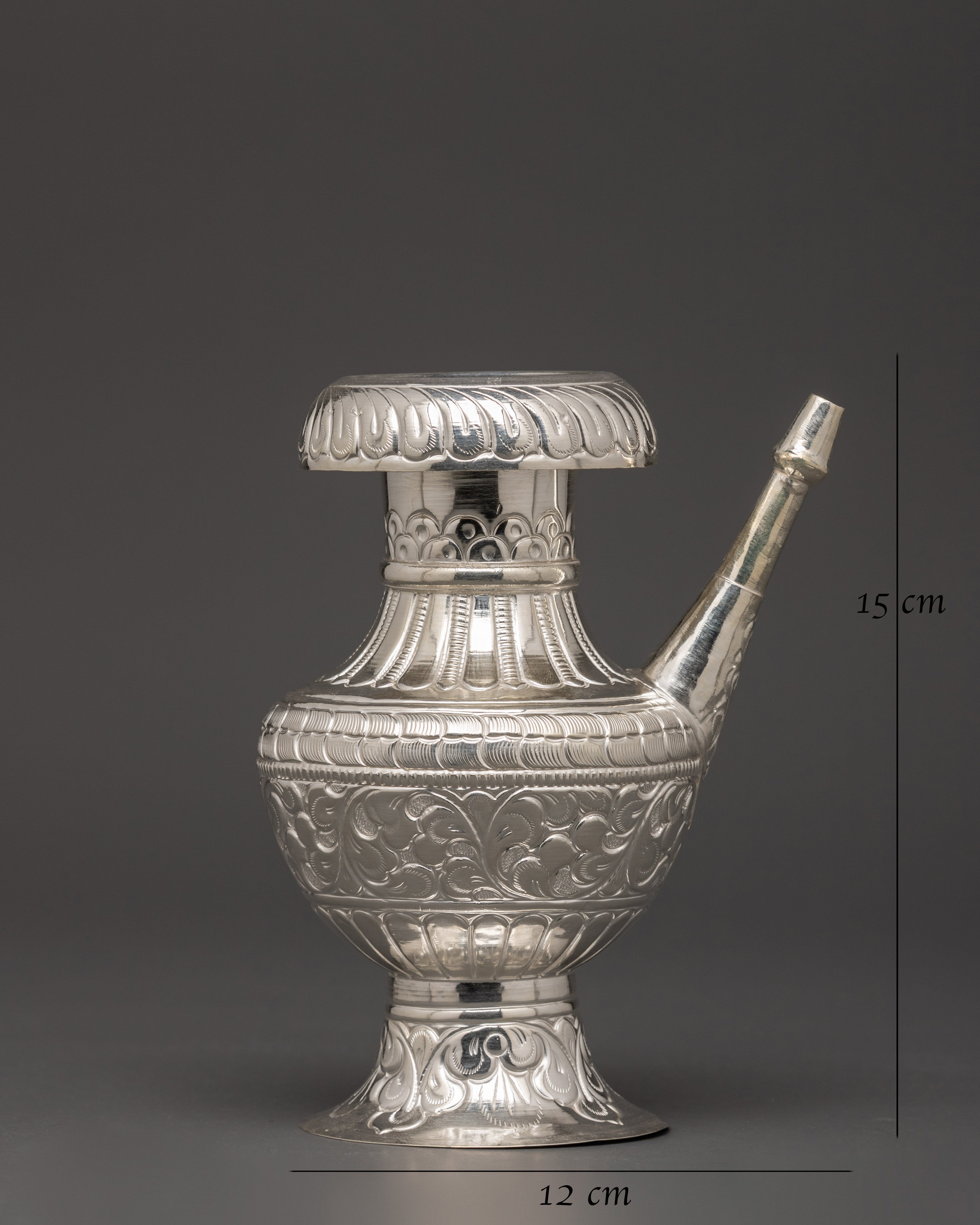 Handcrafted Pure Silver Karuwa | Tibetan Ritual Offering Vessel