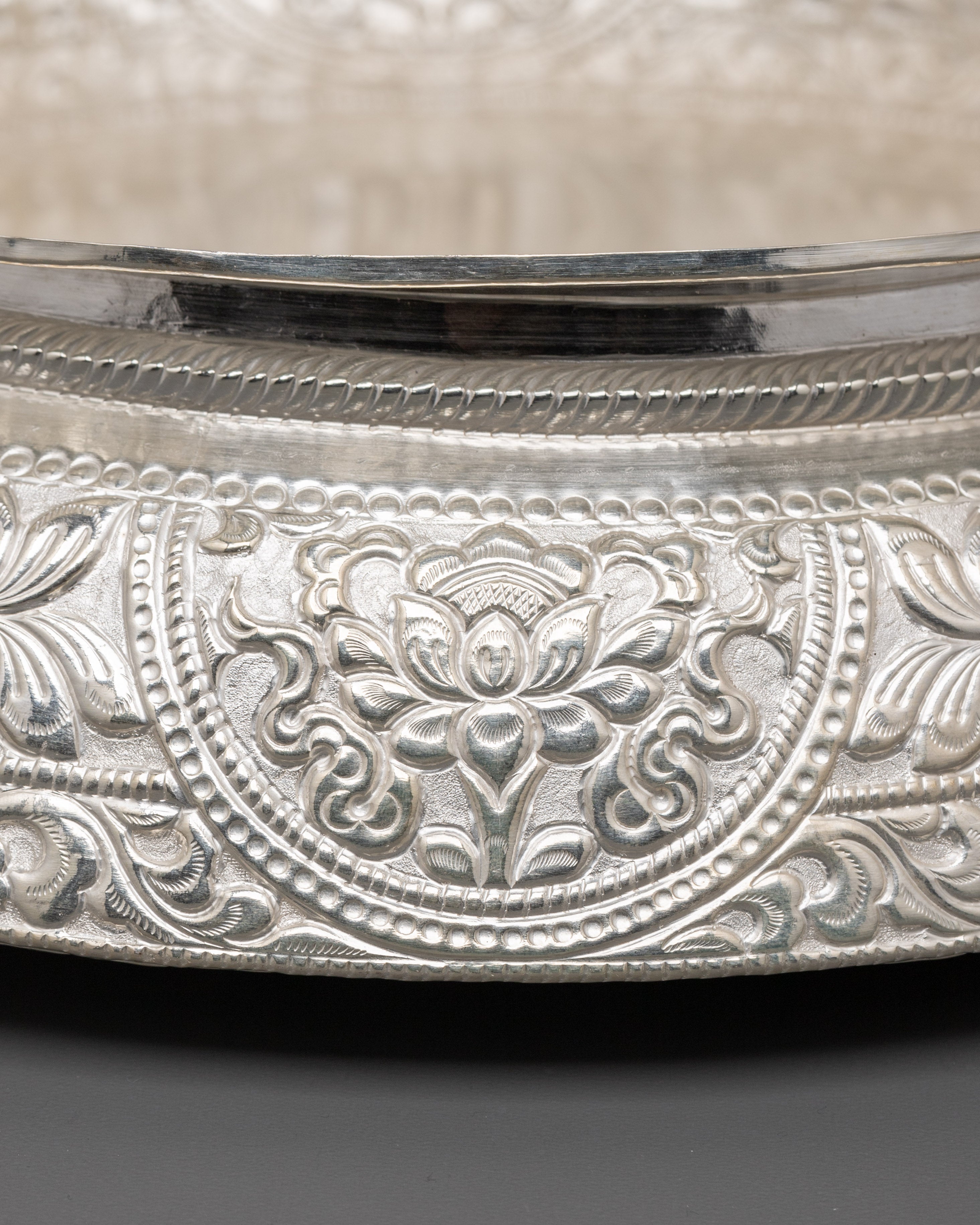 Traditional Silver Khadkula | Decorative Grain Bowl for Home, Altar & Ceremonial Use