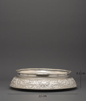 Traditional Silver Khadkula | Decorative Grain Bowl for Home, Altar & Ceremonial Use