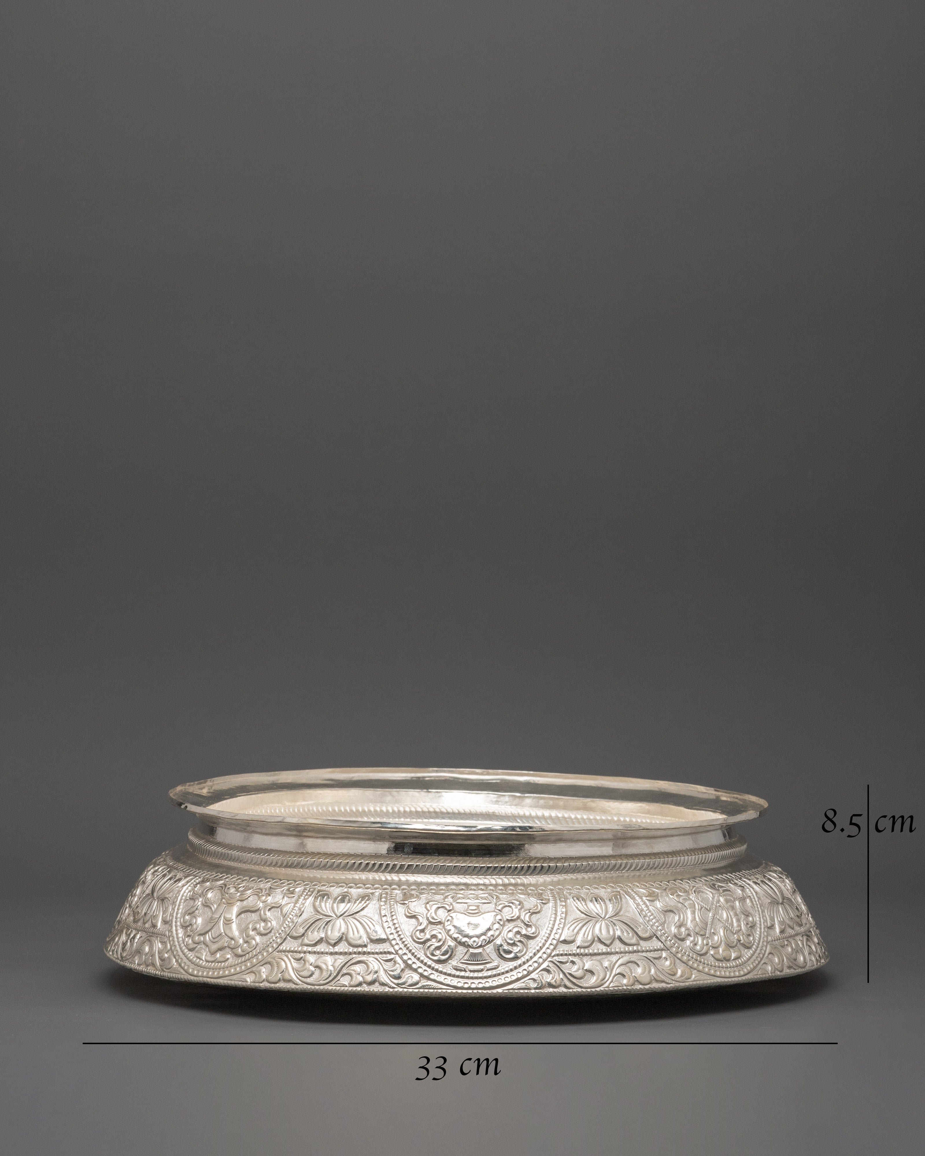 Traditional Silver Khadkula | Decorative Grain Bowl for Home, Altar & Ceremonial Use
