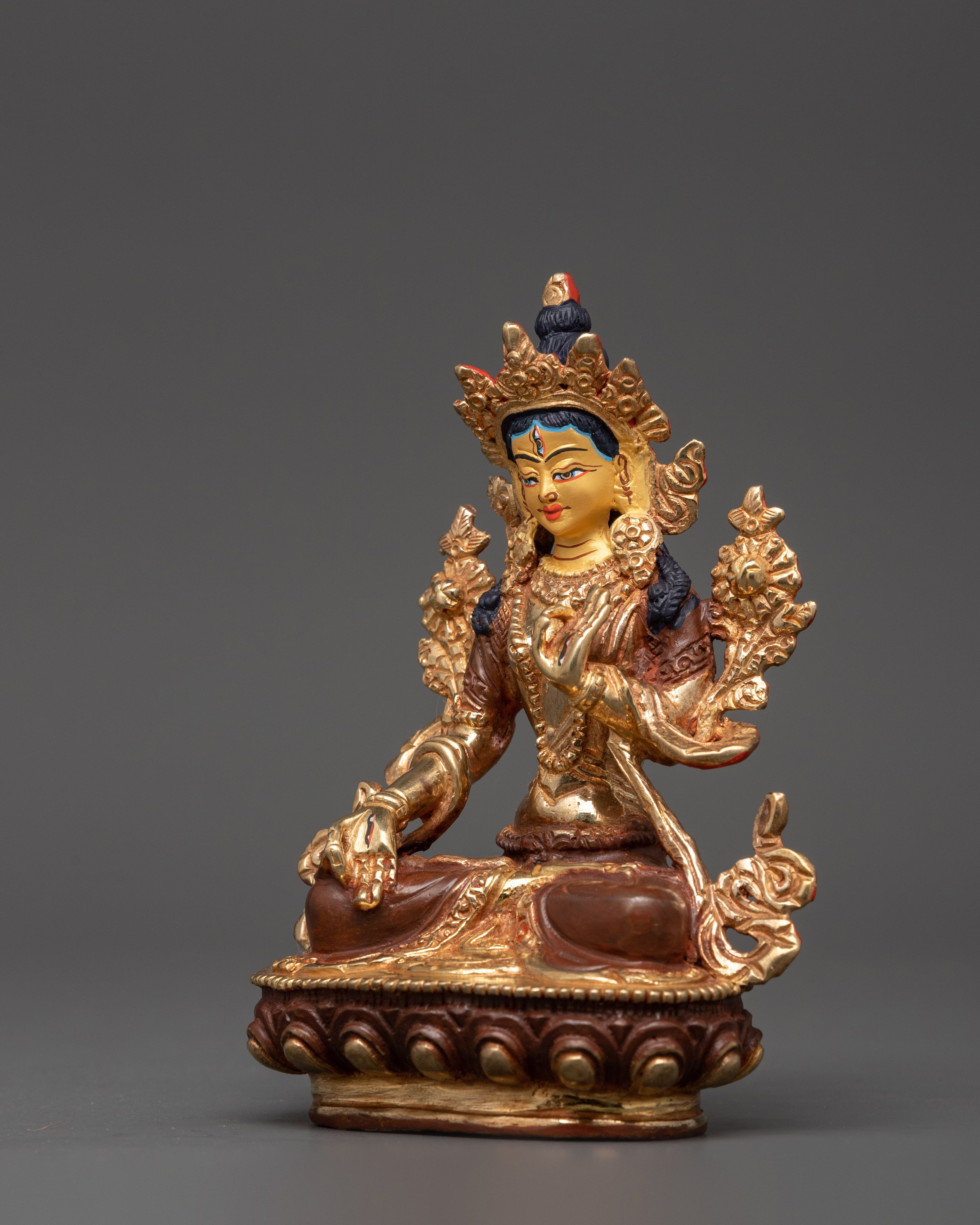 Elegant Gold-Plated White Tara | Meditation & Spiritual Decor