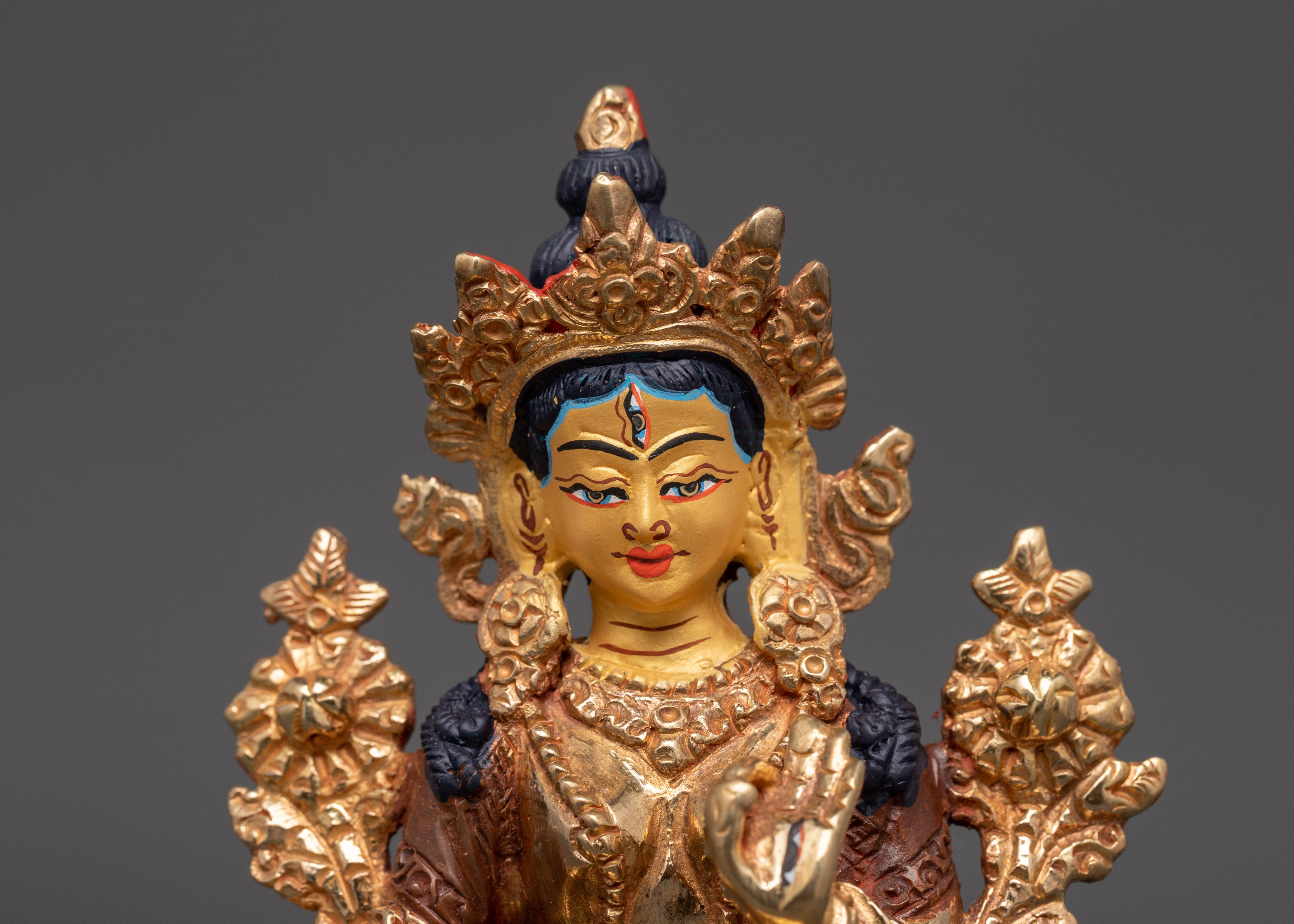 Elegant Gold-Plated White Tara | Meditation & Spiritual Decor