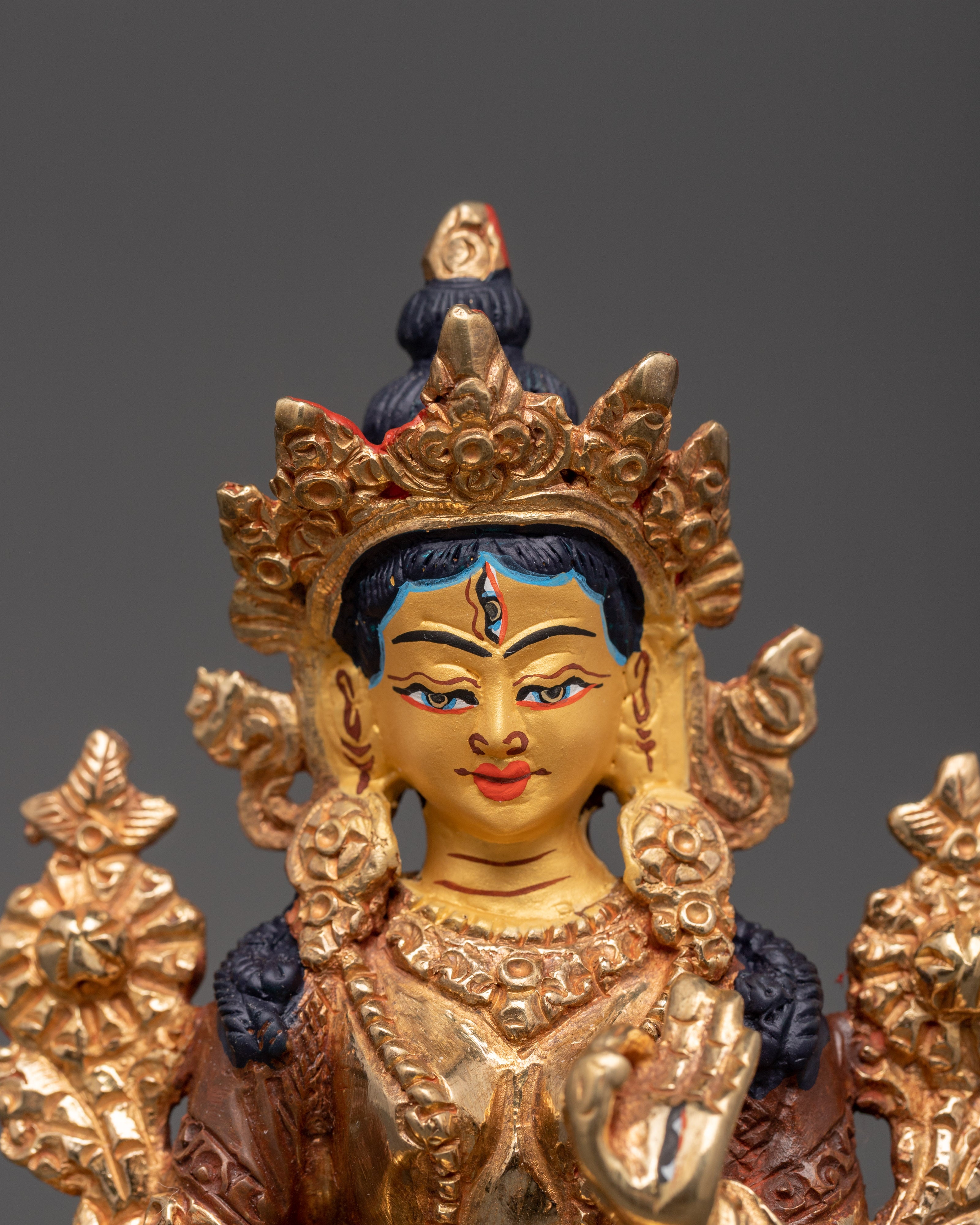 Elegant Gold-Plated White Tara | Meditation & Spiritual Decor