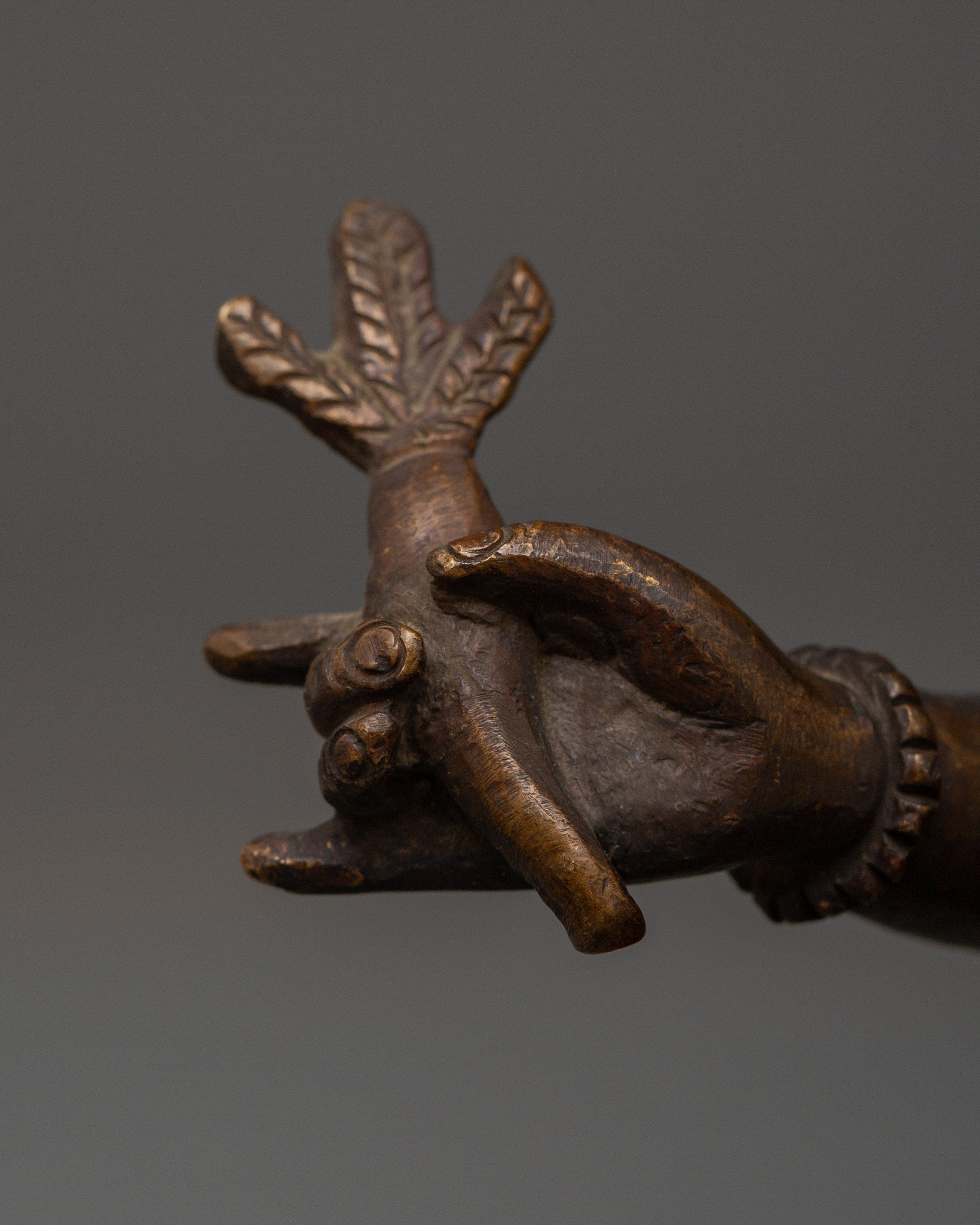 Oxidized Copper Ganesh with Consort Statue | Hindu Deity Sculpture