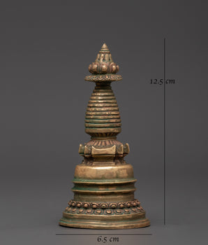Copper Stupa with Antique Finish | Tibetan Spiritual Decor
