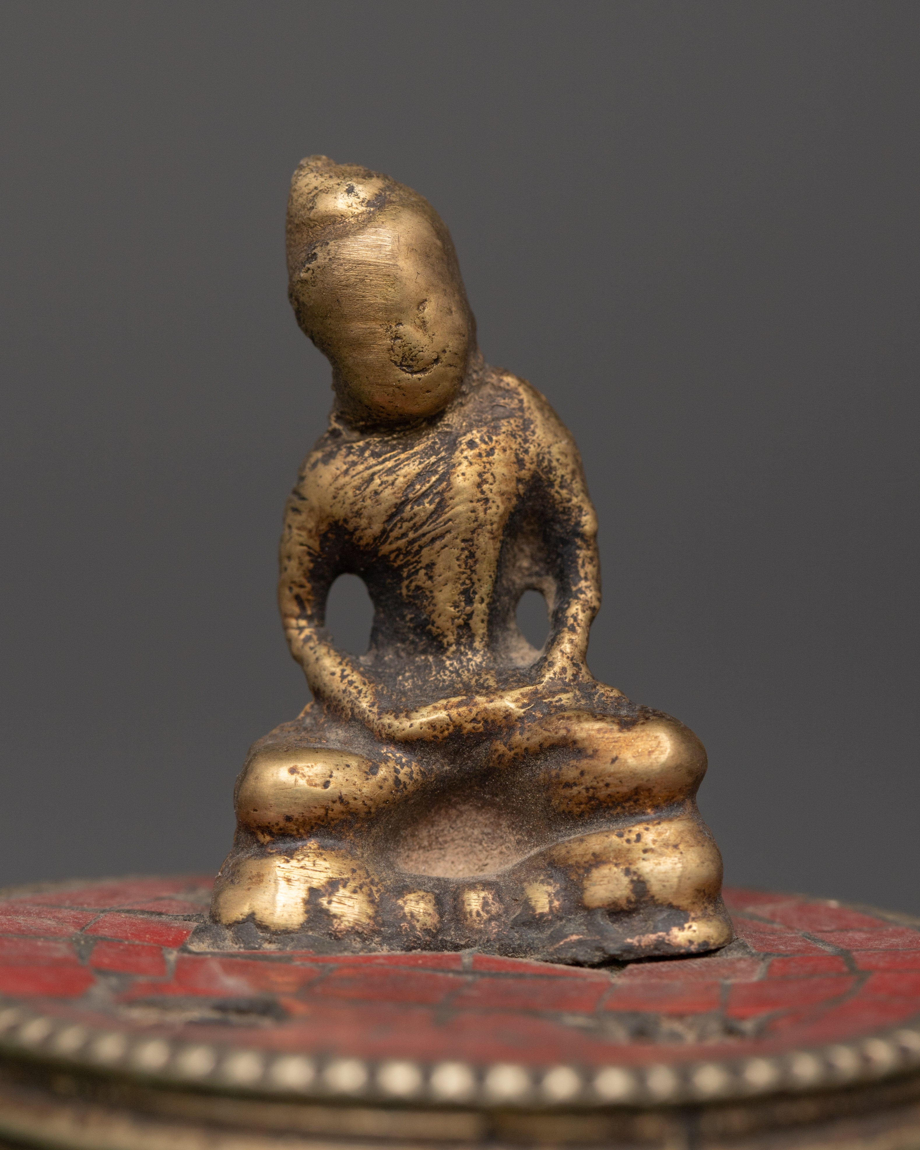 Lotus Design Incense Holder with Buddha Statue | Meditation Altar & Home Decor