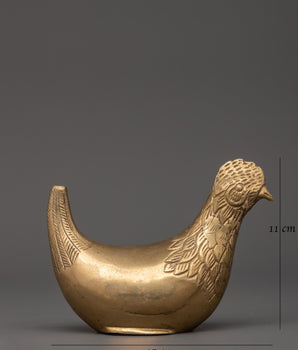 Symbolic Brass Hen Figurine | Farmhouse, Altar, or Outdoor Styling Decor