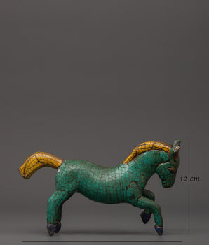 Turquoise Decorative Horse Statue | Handcrafted Decor Symbolizing Strength
