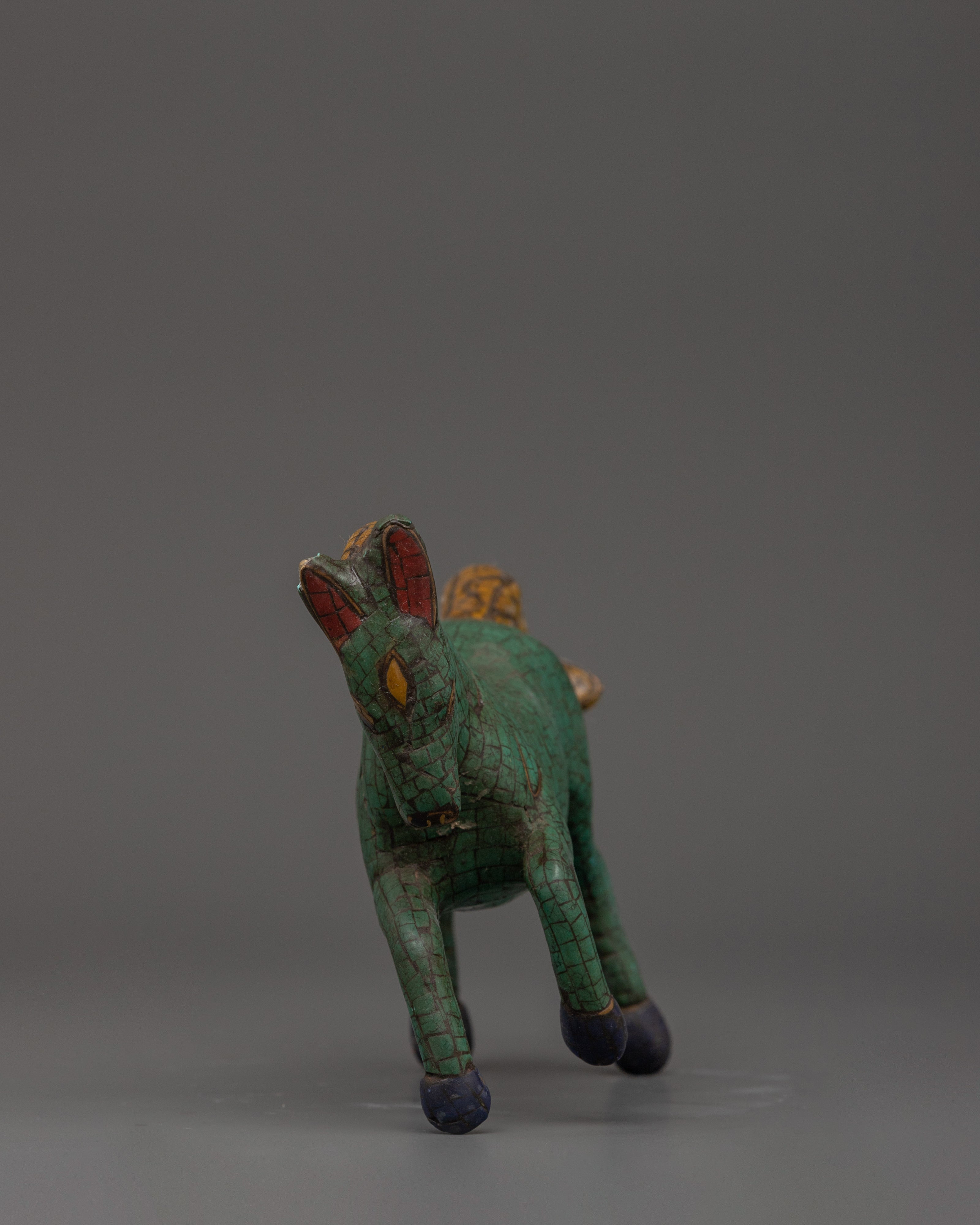 Turquoise Decorative Horse Statue | Handcrafted Decor Symbolizing Strength