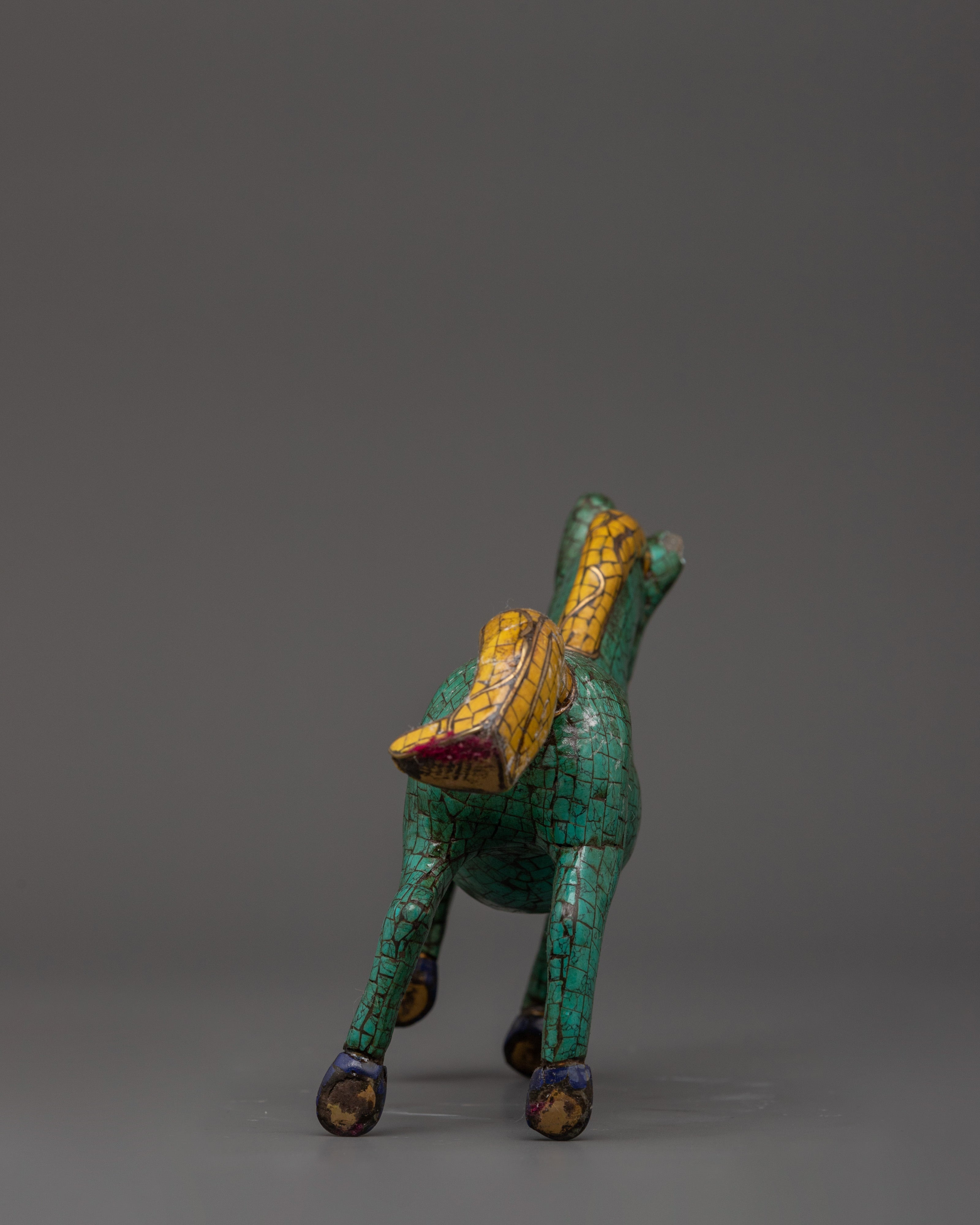 Turquoise Decorative Horse Statue | Handcrafted Decor Symbolizing Strength