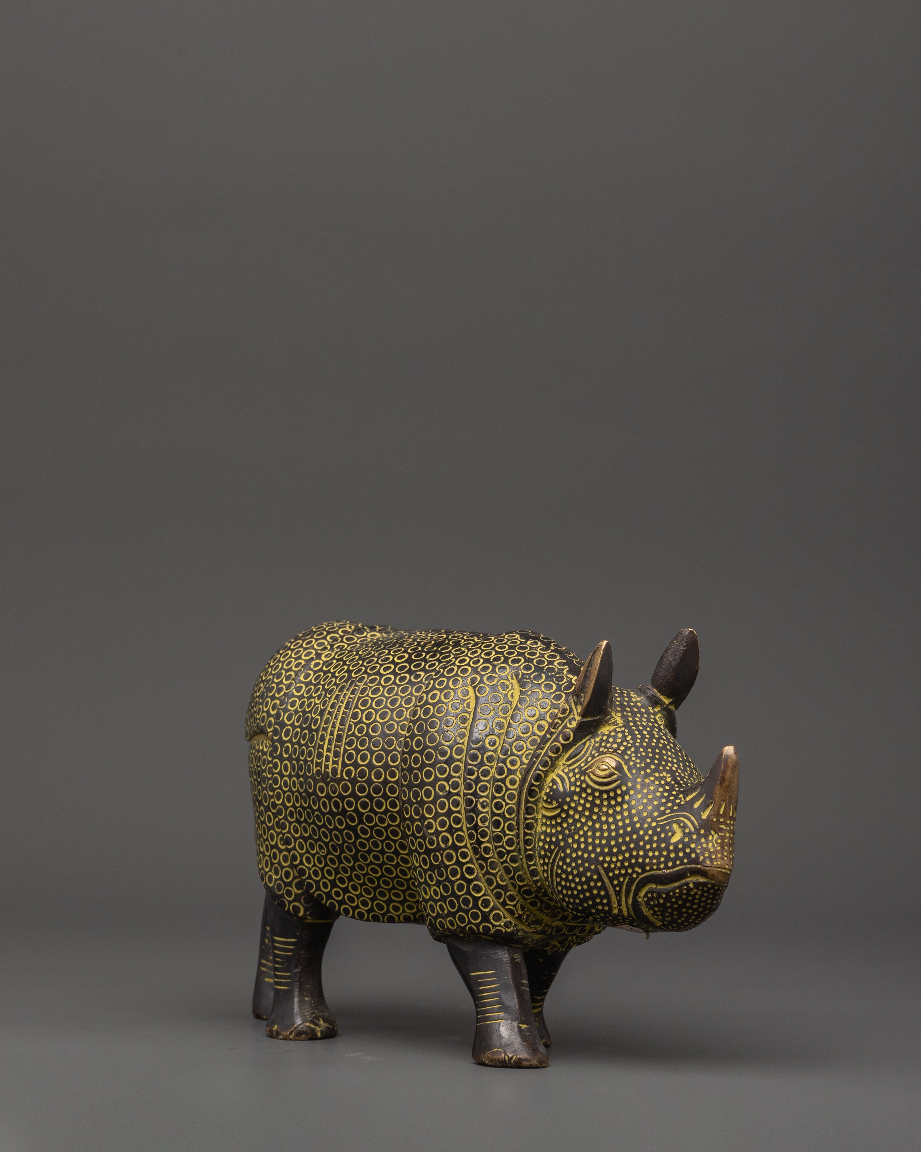 Handcrafted Brass Rhino Statue | Ideal for Wildlife Lovers
