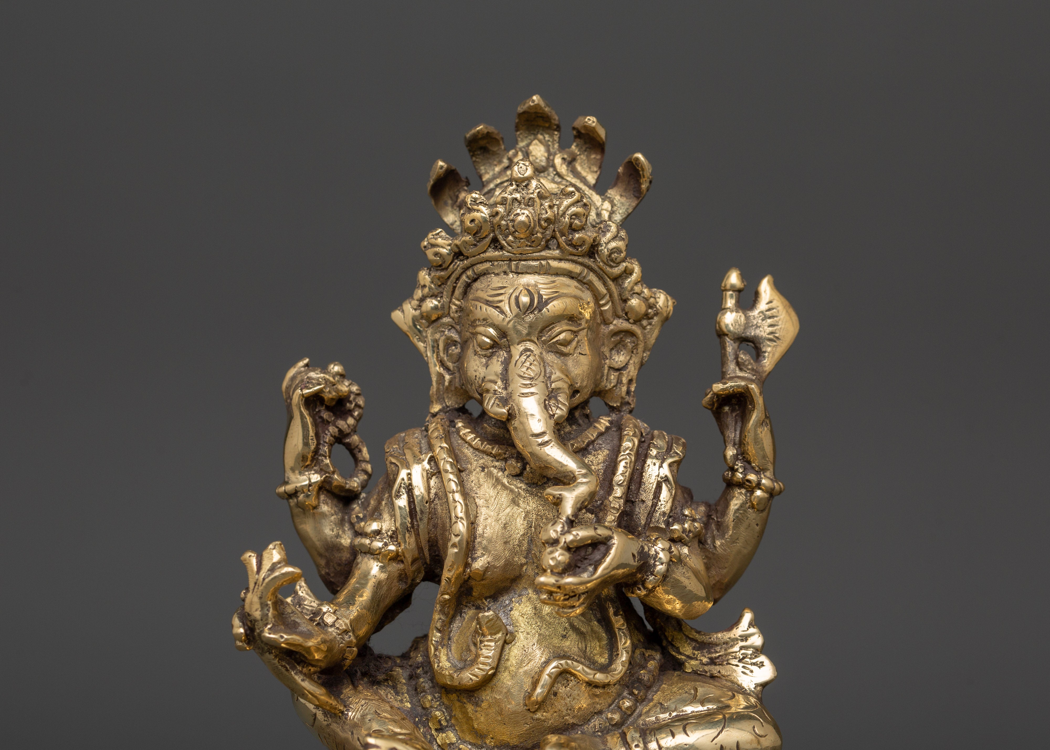 Traditional Ganesh Oil Lamp | Brass Diya for Puja, Rituals & Home Decor