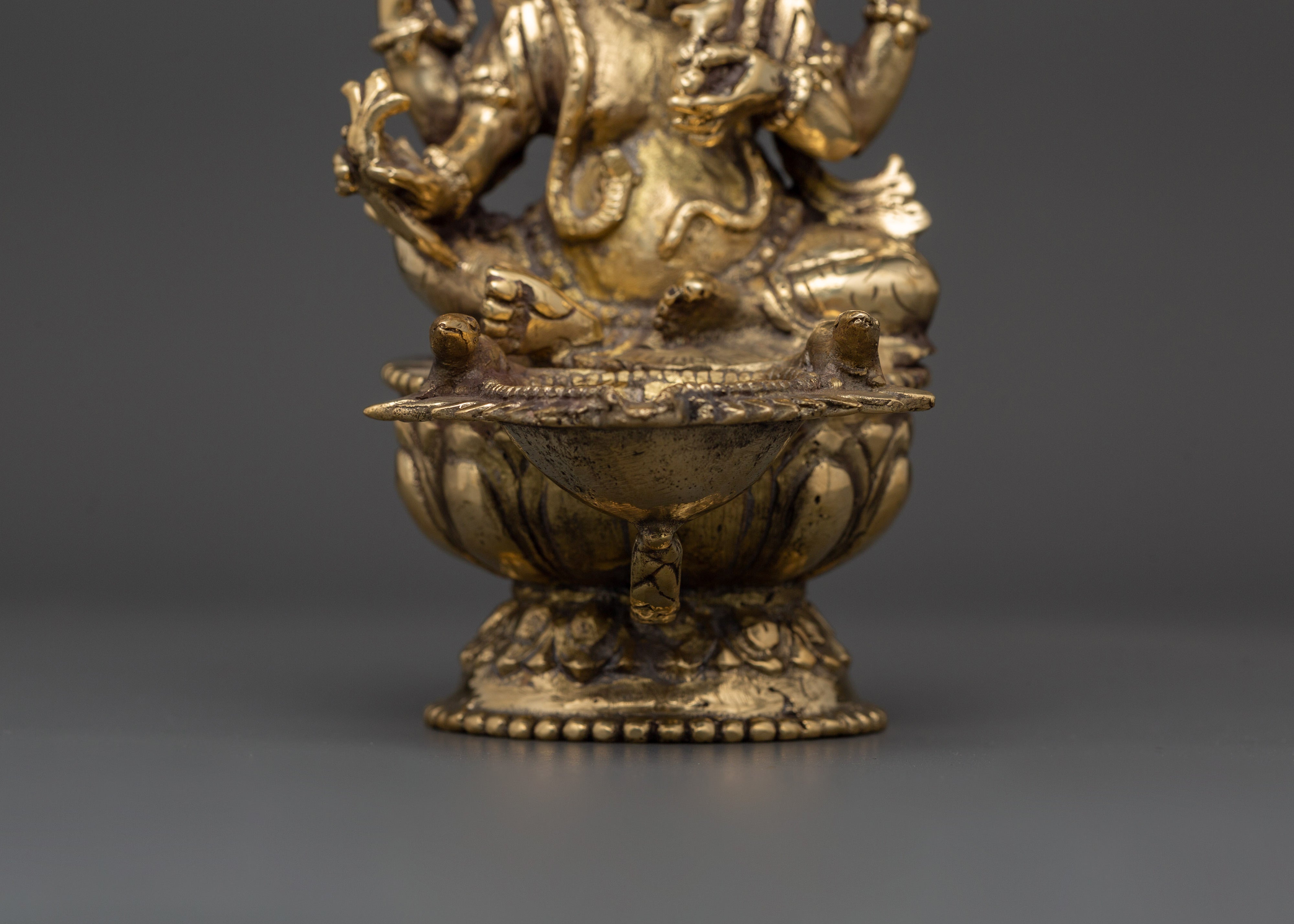 Traditional Ganesh Oil Lamp | Brass Diya for Puja, Rituals & Home Decor