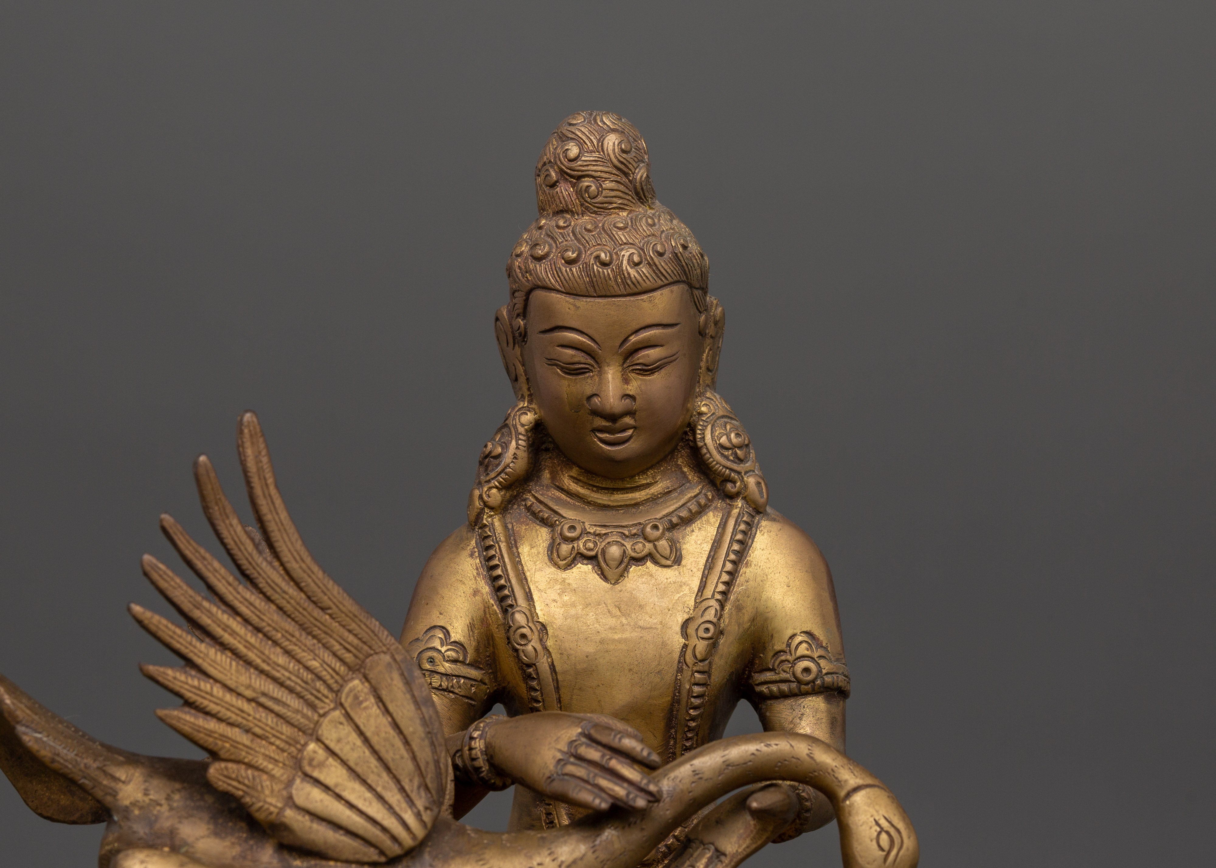 Brass Siddhartha Gautam Statue with Swan | Symbolizing Compassion and Protection