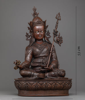 Guru Rinpoche Oxidized Copper Statue | Premium Quality Copper Sculptures From Nepal