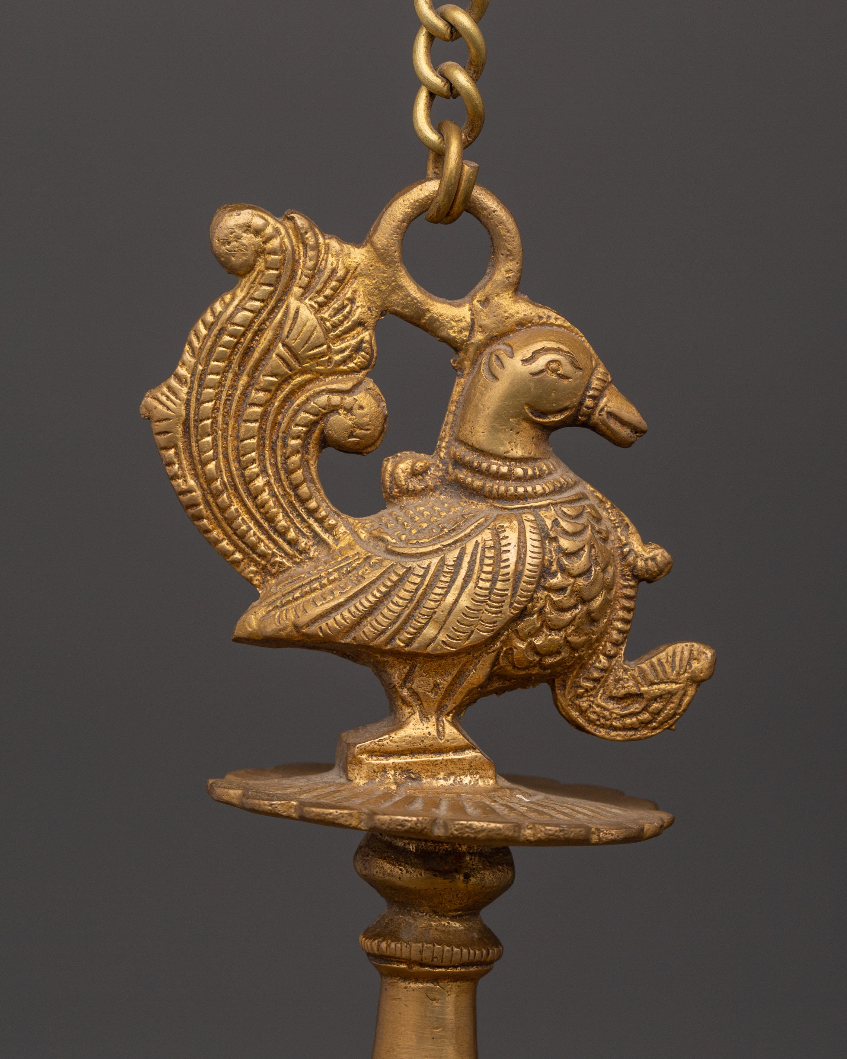 Brass Dalucha Hanging Oil Lamp | Ritual Decor for Temples, Homes