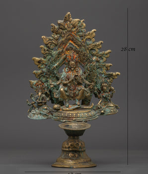 Panas Statue Oil Lamp | Spiritual Altar Decor and Lighting