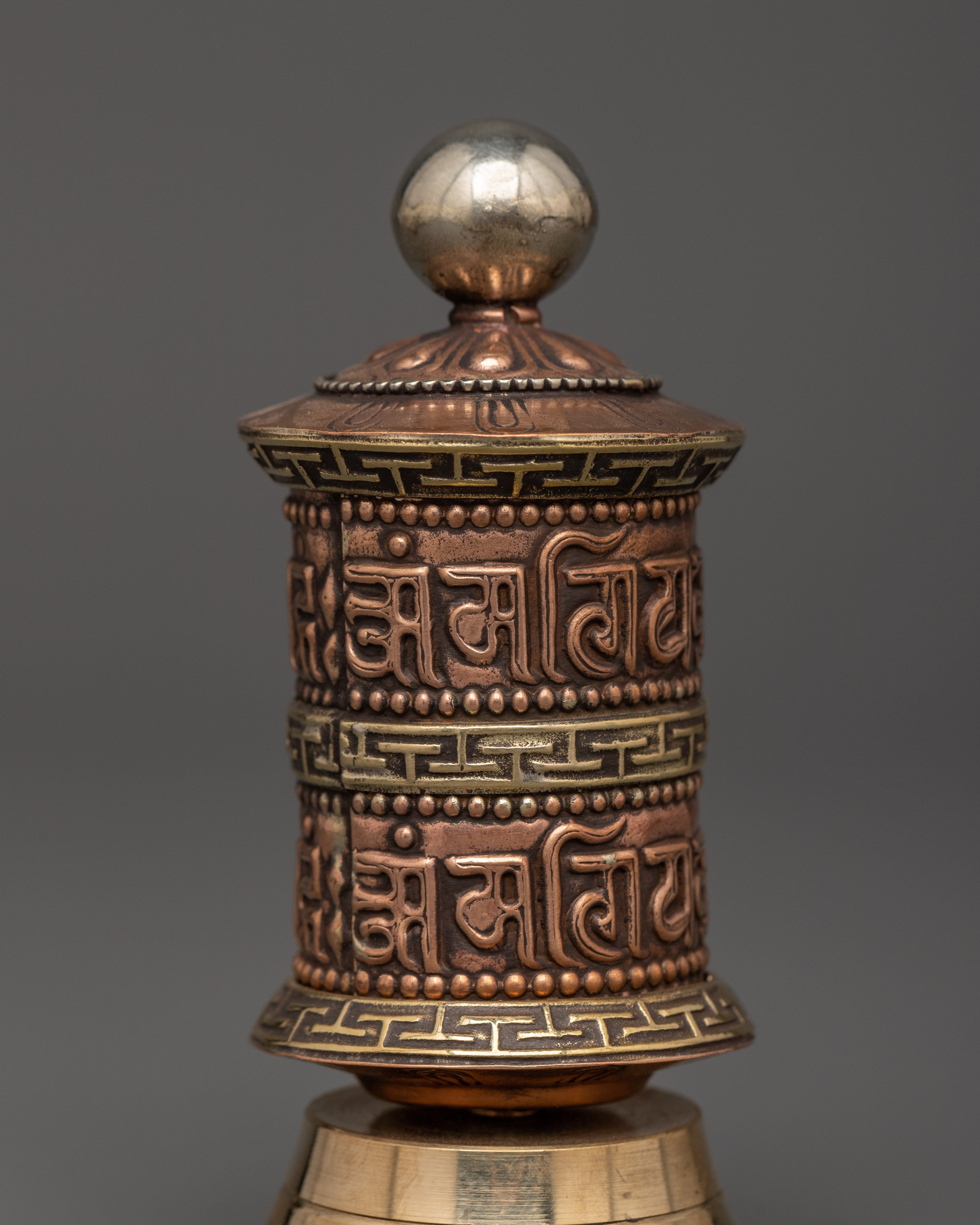 Brass Tibetan Prayer Wheel | Tabletop Spiritual Spinner