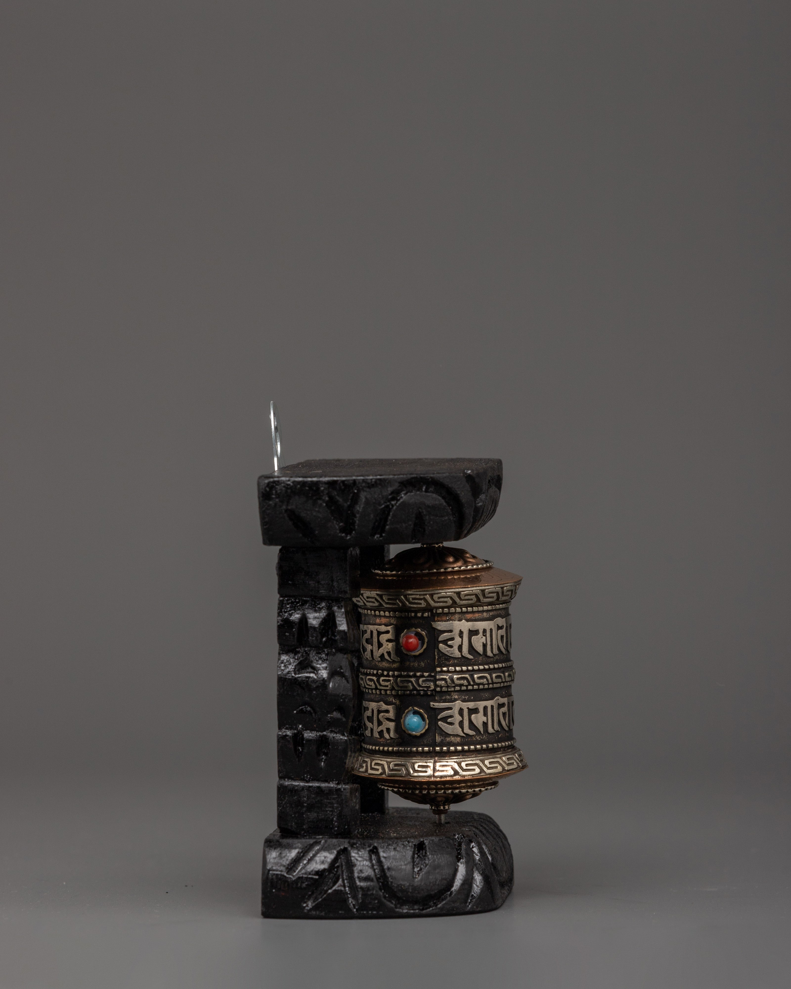 Mini Brass & Copper Tibetan Prayer Wheel | Altar Decor for Meditation