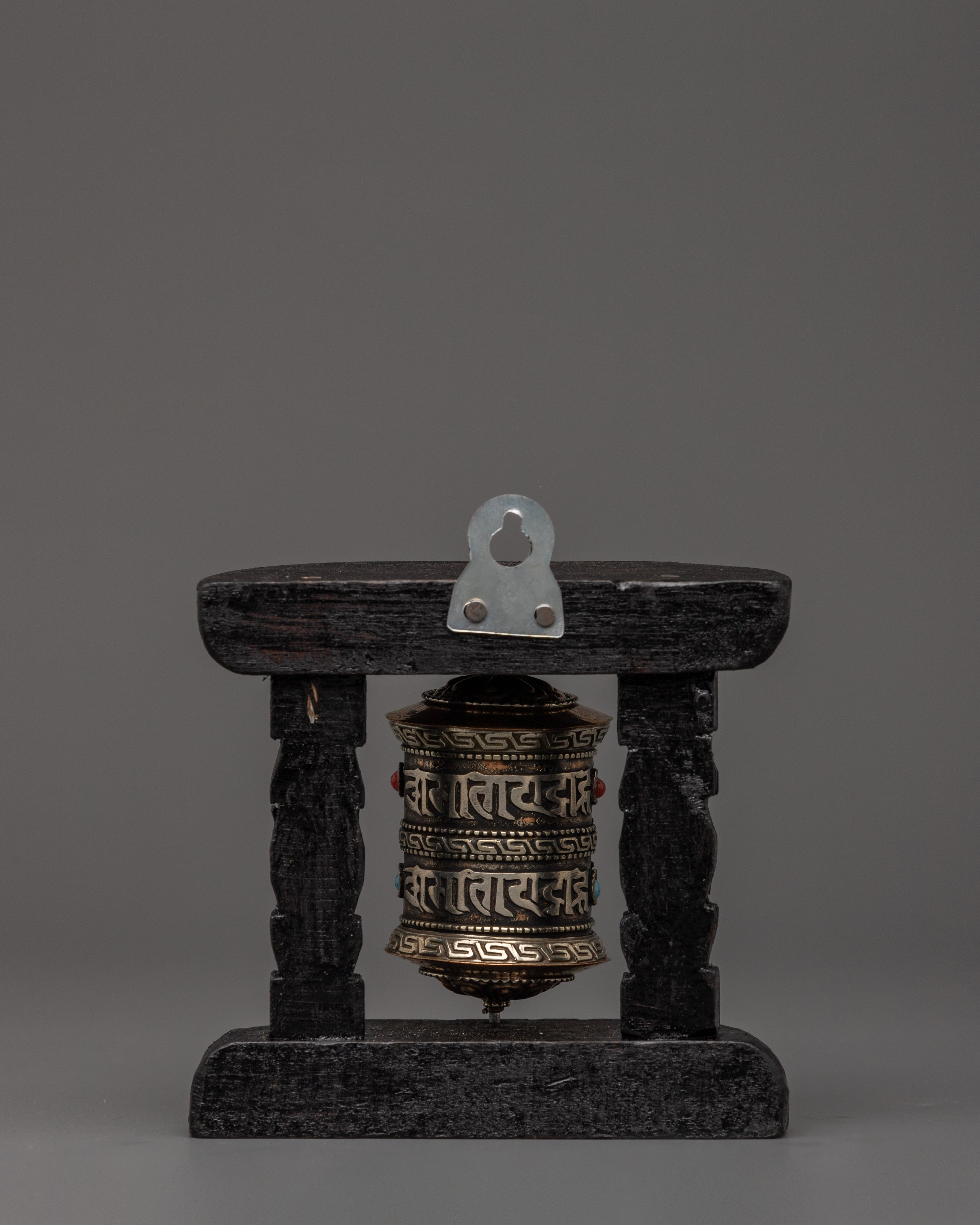 Mini Brass & Copper Tibetan Prayer Wheel | Altar Decor for Meditation