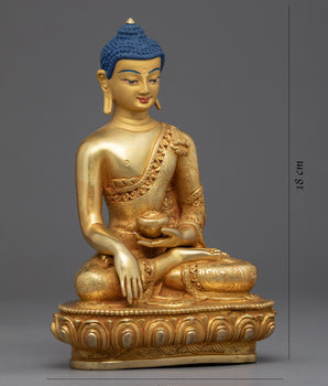 Small Buddha Shakyamuni Statue | Gold Gilded Sculpture
