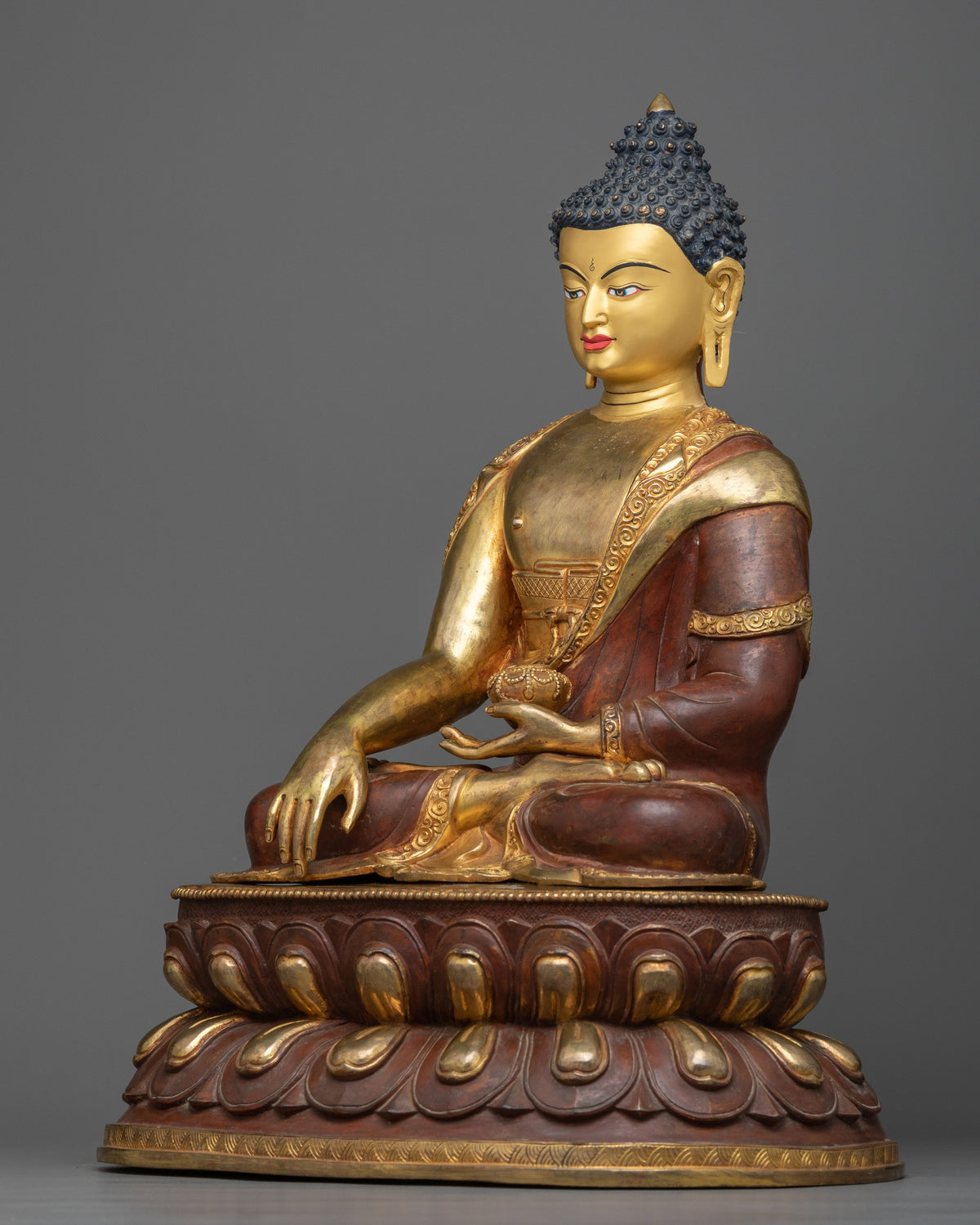 Buddha Shakyamuni Copper Statue | Handmade in Traditional Nepali Art