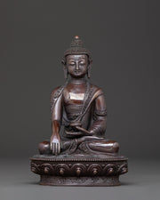 Shakyamuni Buddha Compassion Statue – Oxidized Copper Art