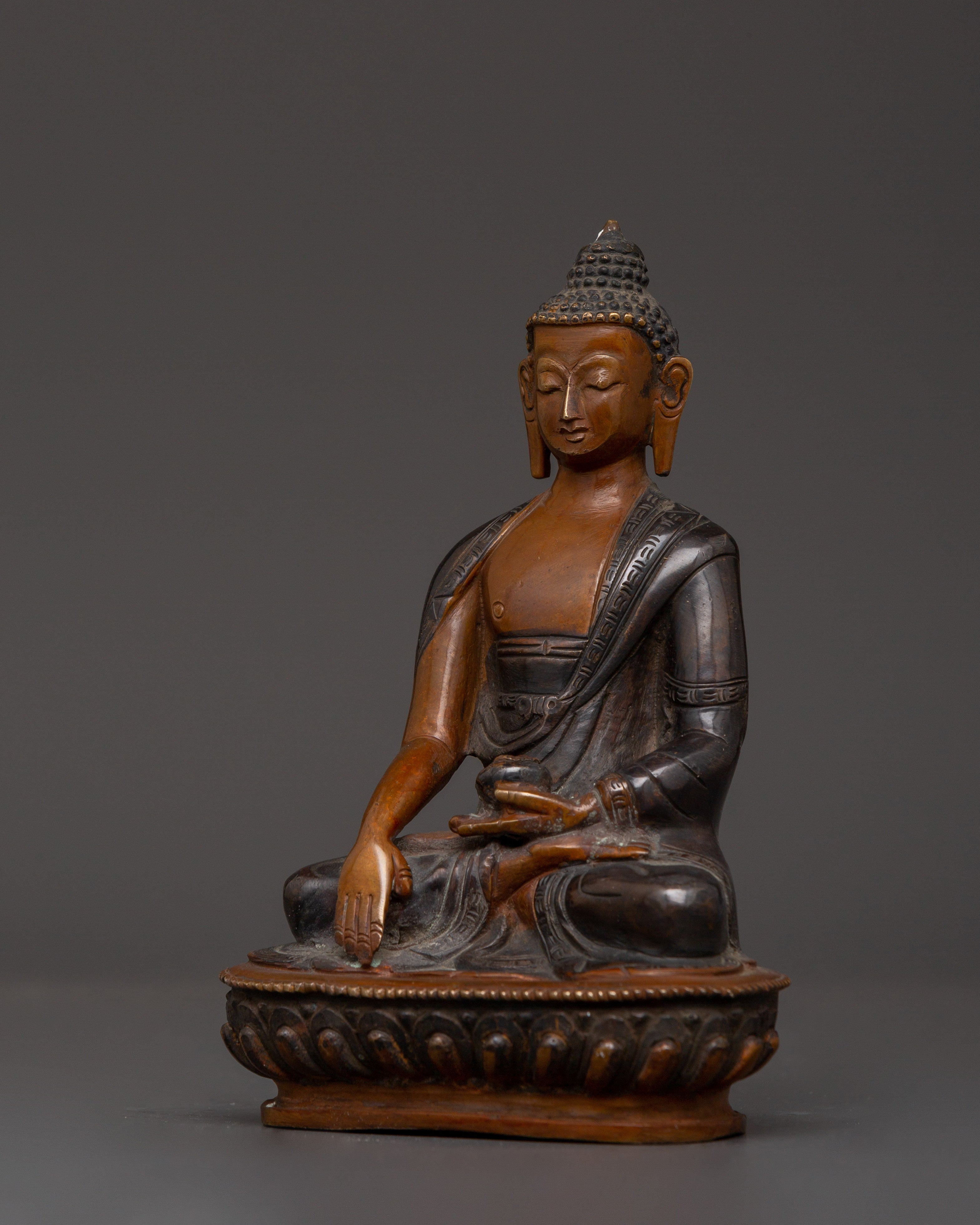 Beautiful Oxidized Copper Shakyamuni Buddha | Spiritual Decor & Buddhist Practice