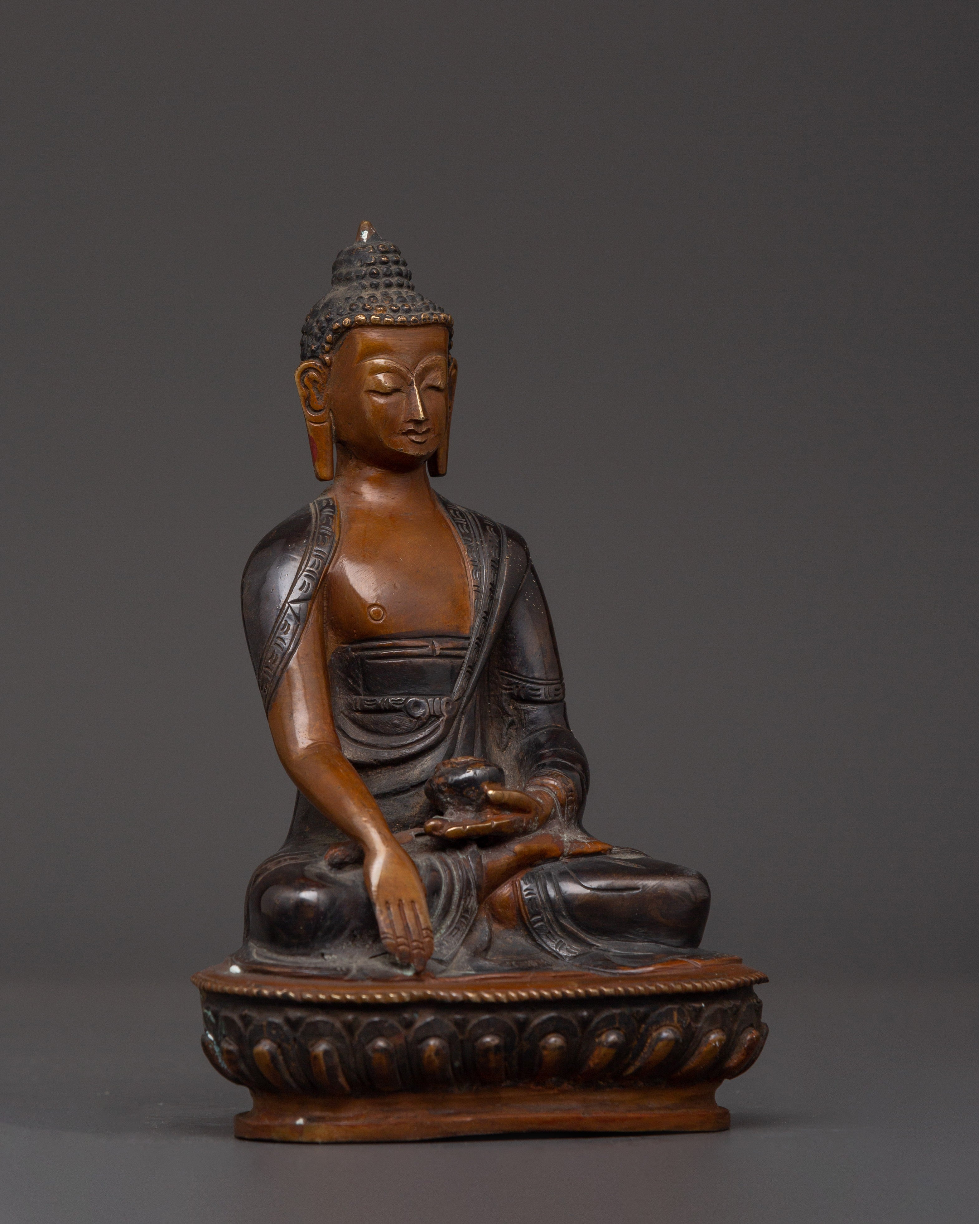 Beautiful Oxidized Copper Shakyamuni Buddha | Spiritual Decor & Buddhist Practice