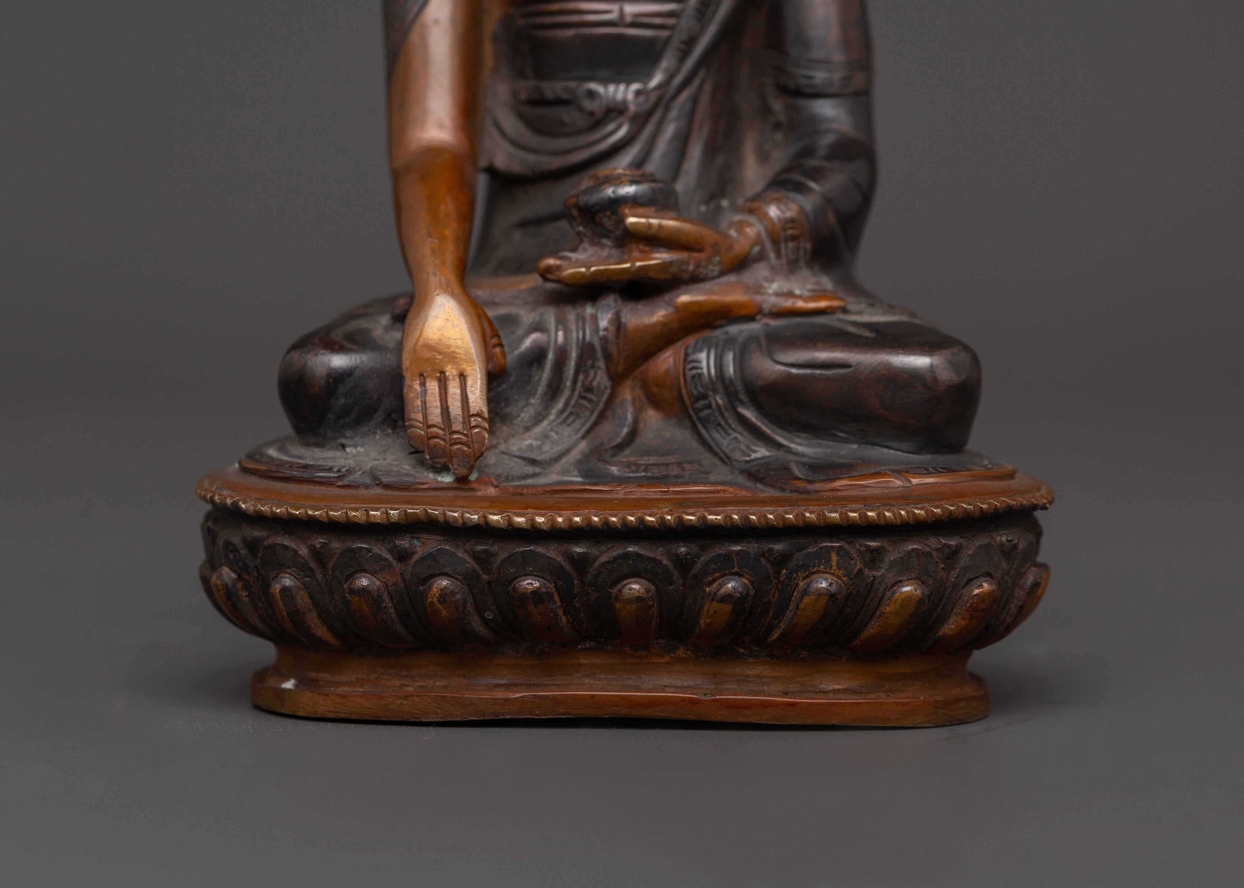 Beautiful Oxidized Copper Shakyamuni Buddha | Spiritual Decor & Buddhist Practice