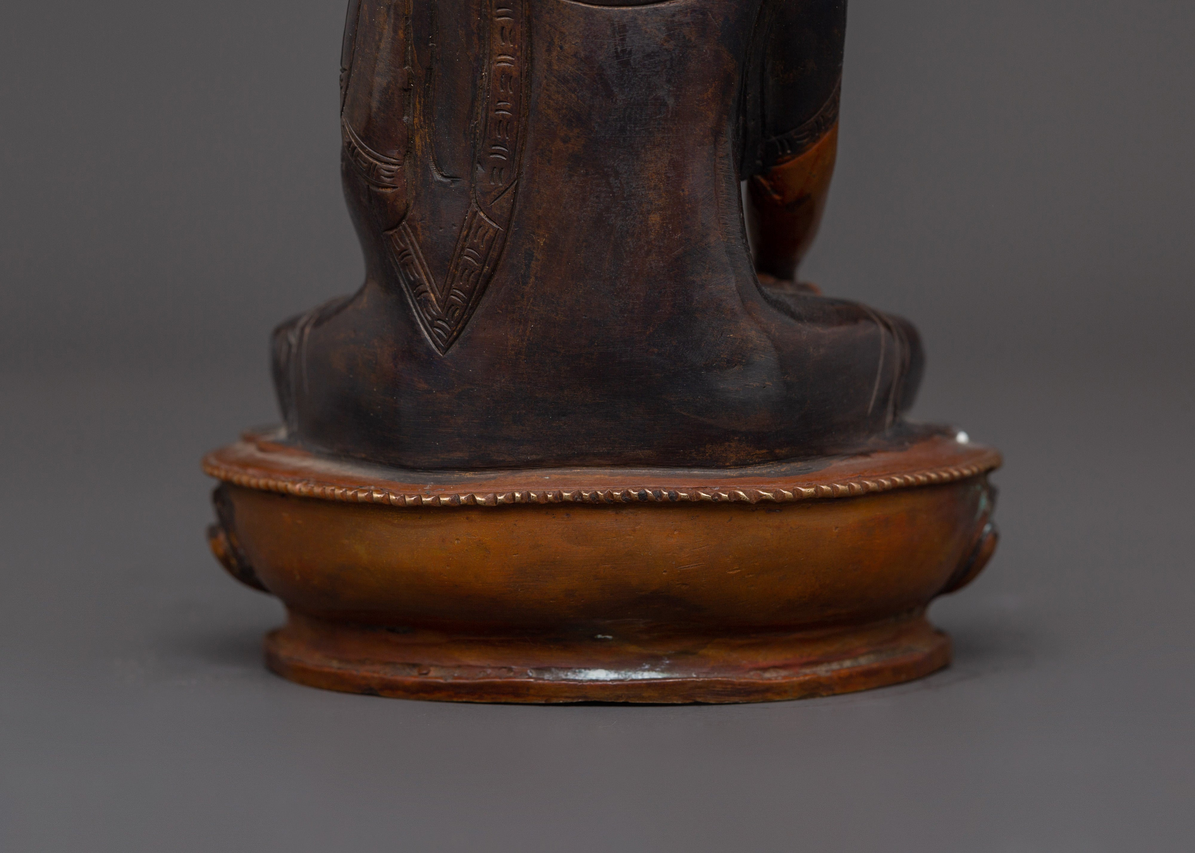 Beautiful Oxidized Copper Shakyamuni Buddha | Spiritual Decor & Buddhist Practice