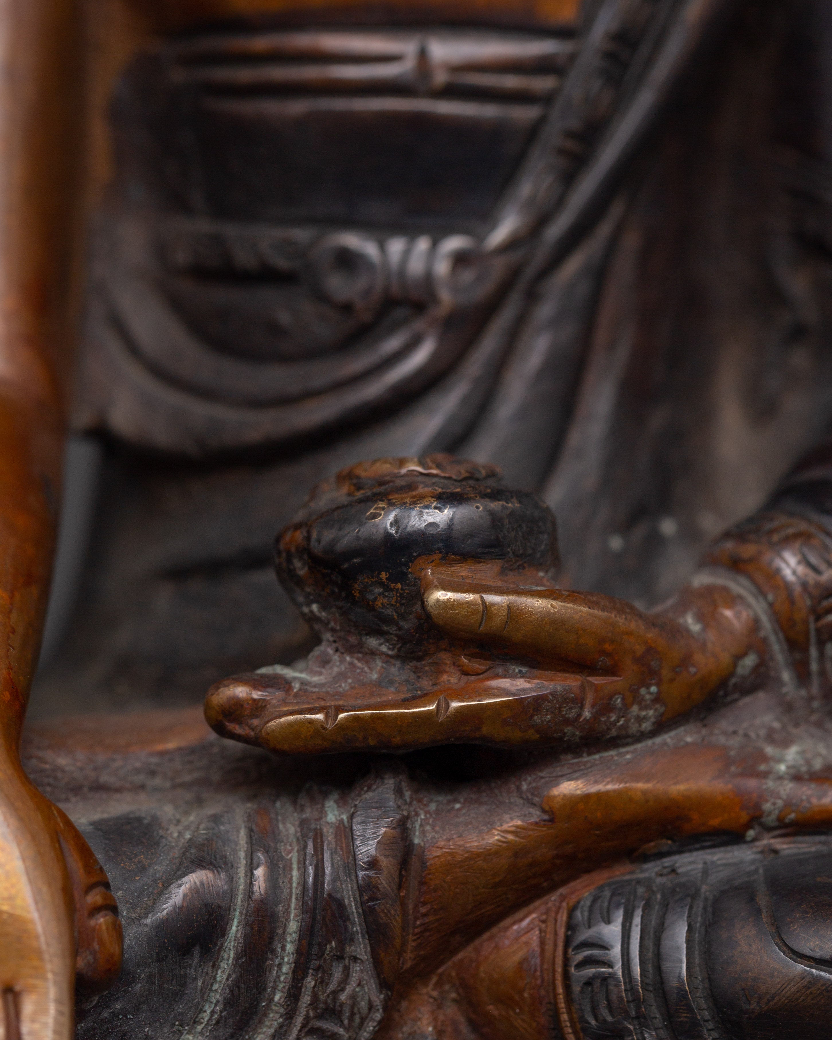 Beautiful Oxidized Copper Shakyamuni Buddha | Spiritual Decor & Buddhist Practice