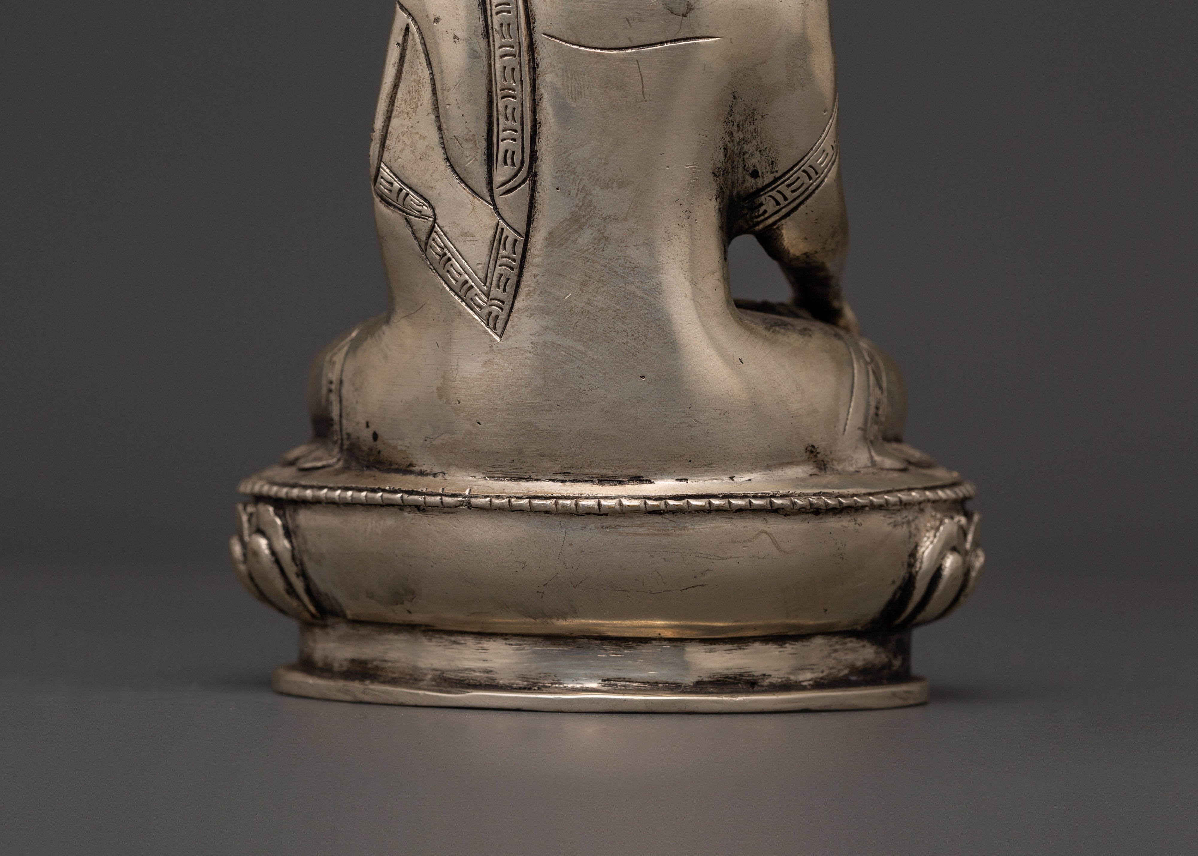Silver-Plated Shakyamuni Buddha Statue | Buddhist Decor & Spiritual Serenity