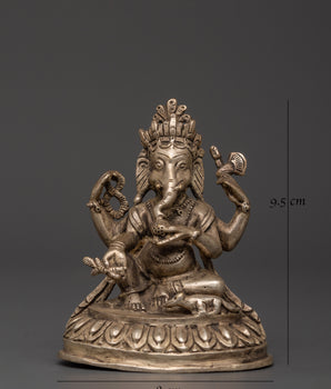 Silver-Plated Ganesh Statue - Spiritual Prosperity Blessings